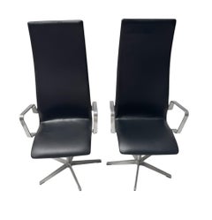 Two Danish Modern Highback Oxford Chairs by Arne Jacobsen for Fritz Hansen, 2004