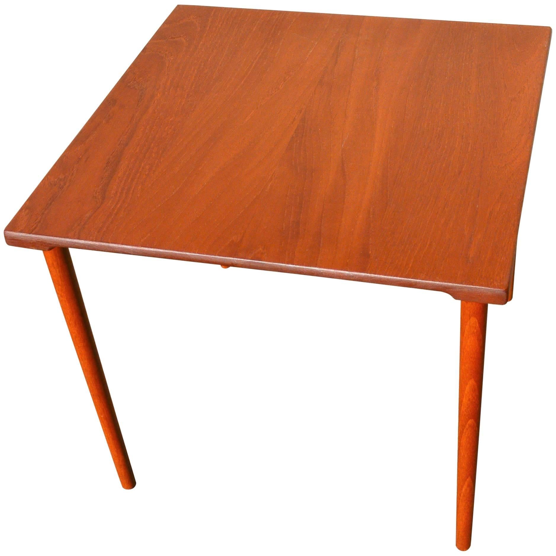 Two Danish Modern Solid Teak 1960s Square Side Table by Hvidt & Mølgaard-Nielsen