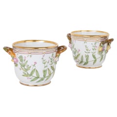Two Danish Royal Copenhagen Flora Danica Porcelain Wine Coolers