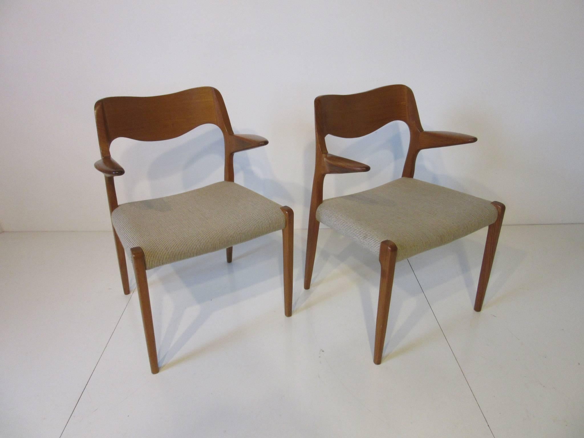 Two Danish Teak Dining Armchairs by Niels Otto Moller for J.L. Moller 5