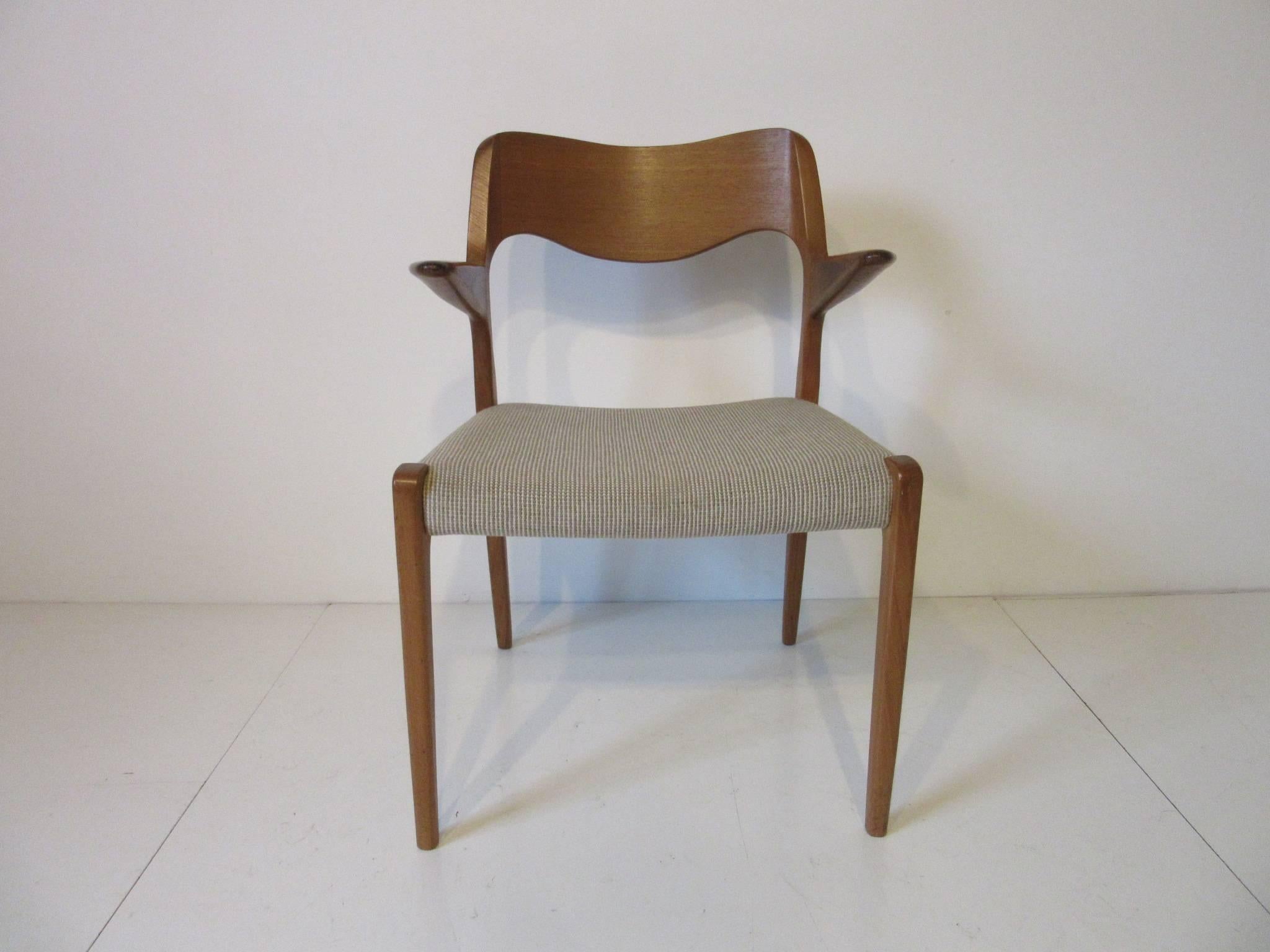Two Danish Teak Dining Armchairs by Niels Otto Moller for J.L. Moller In Good Condition In Cincinnati, OH