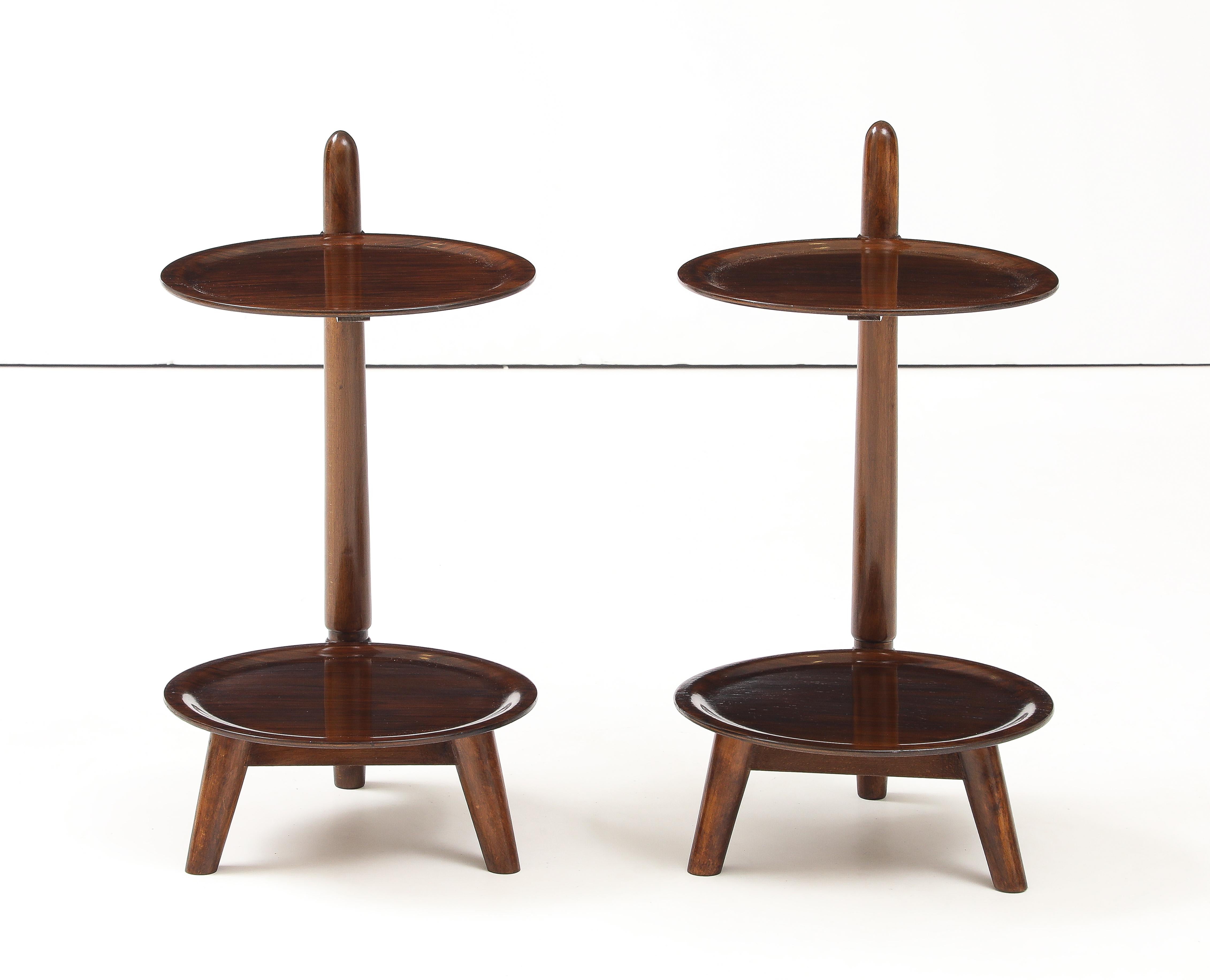 Due tavolini danesi a due piani prodotti da Edmund Jørgensen, CIRCA 1960 in vendita 3