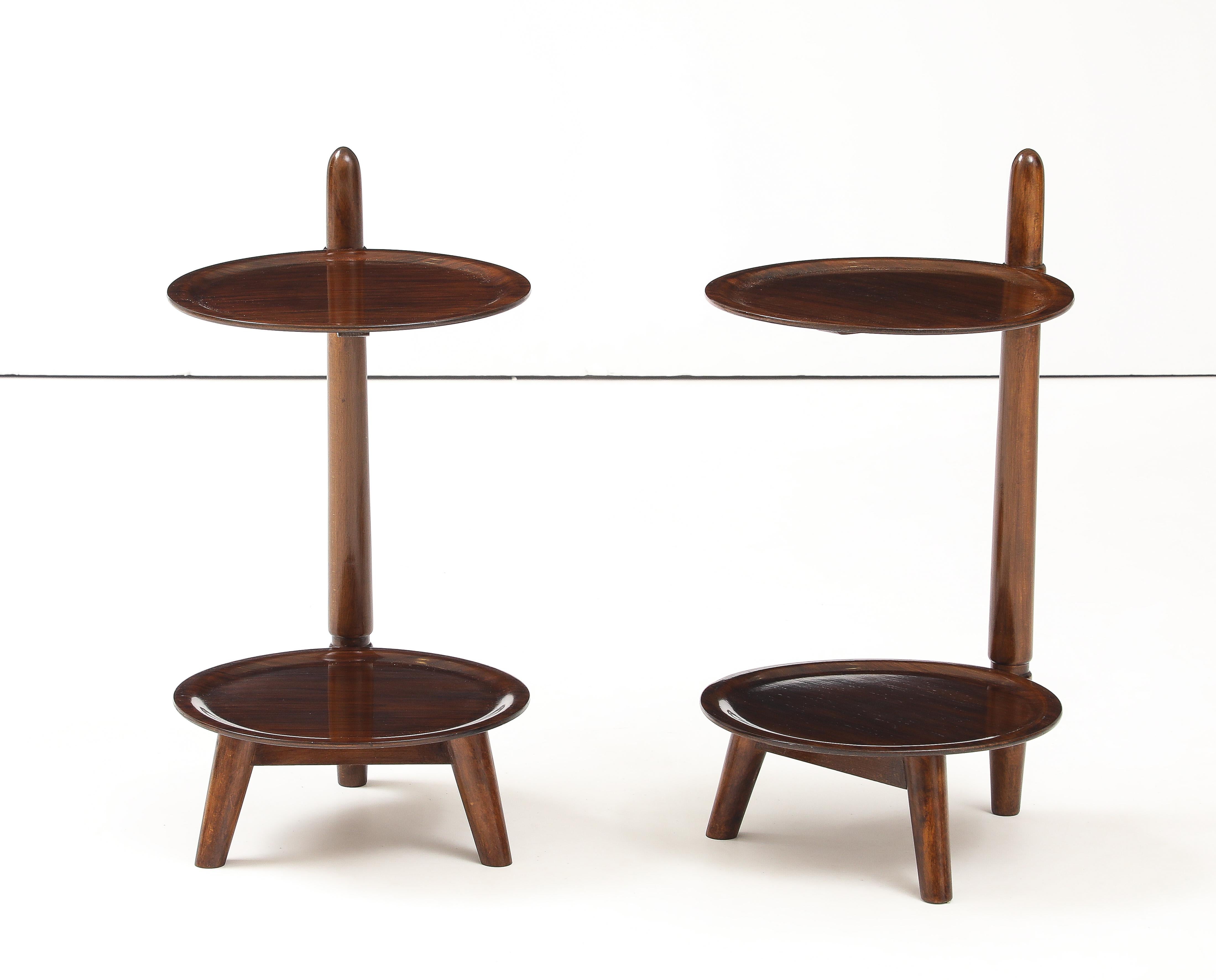 Due tavolini danesi a due piani prodotti da Edmund Jørgensen, CIRCA 1960 in vendita 4