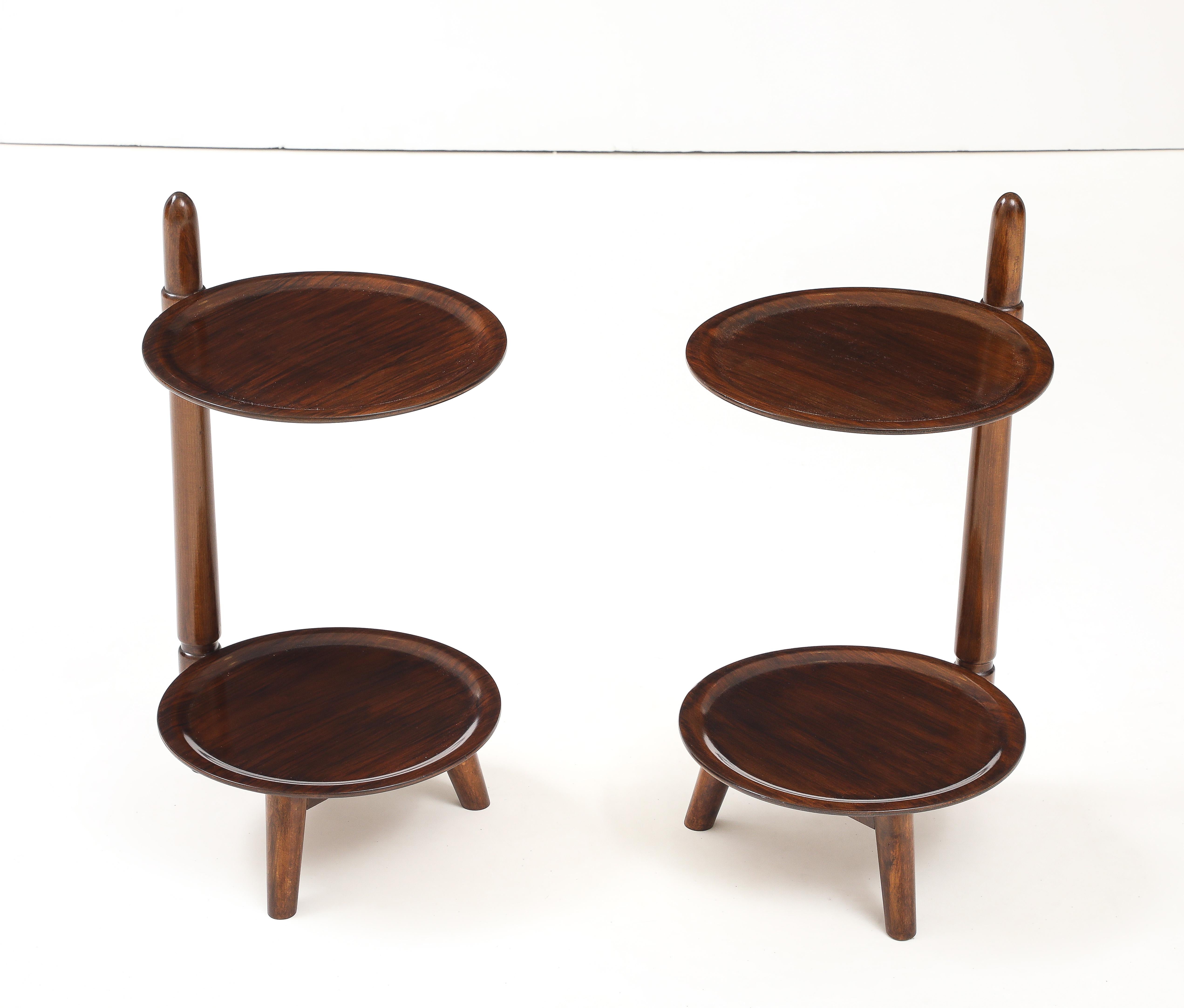 Due tavolini danesi a due piani prodotti da Edmund Jørgensen, CIRCA 1960 in vendita 9
