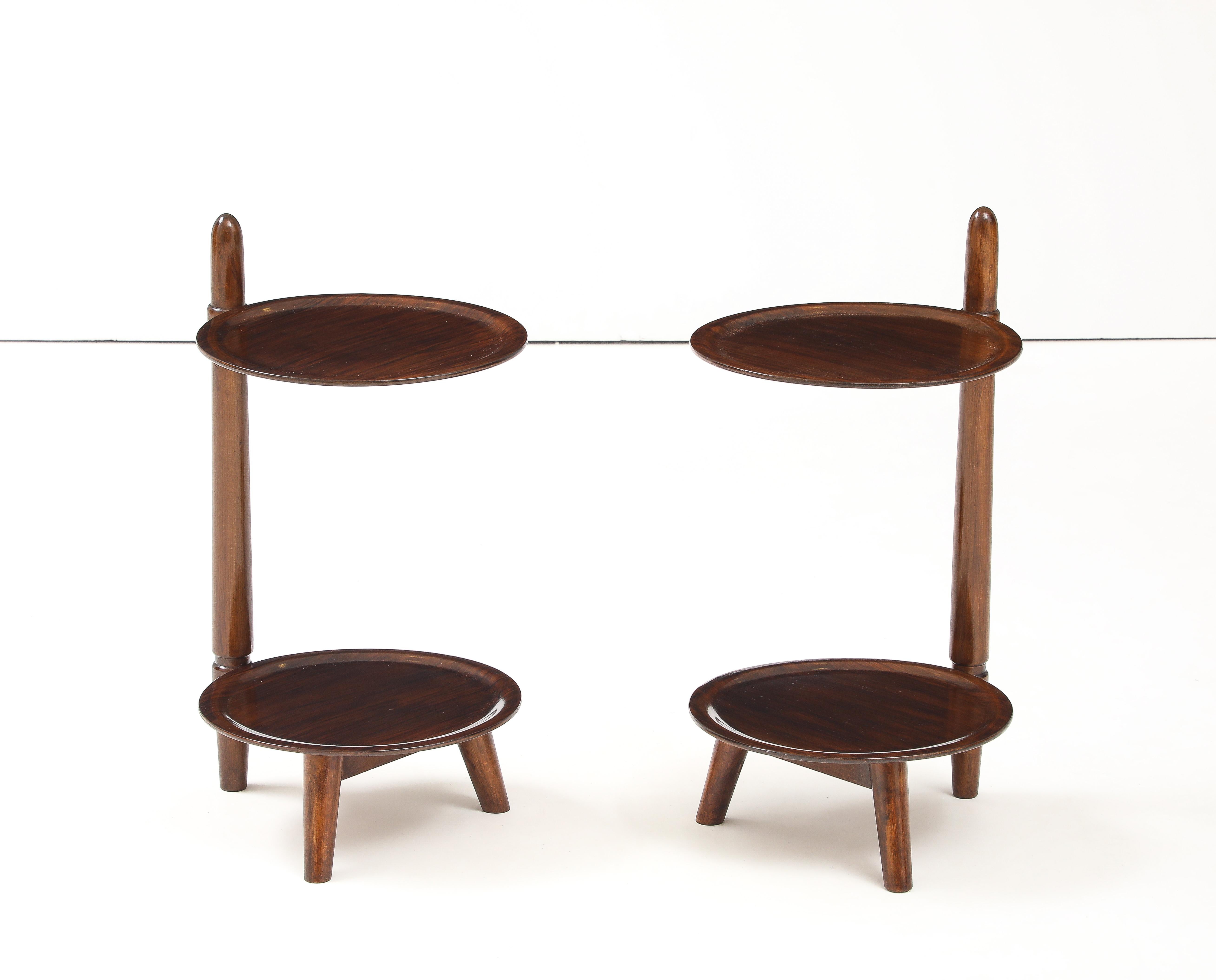 Due tavolini danesi a due piani prodotti da Edmund Jørgensen, CIRCA 1960 in vendita 10