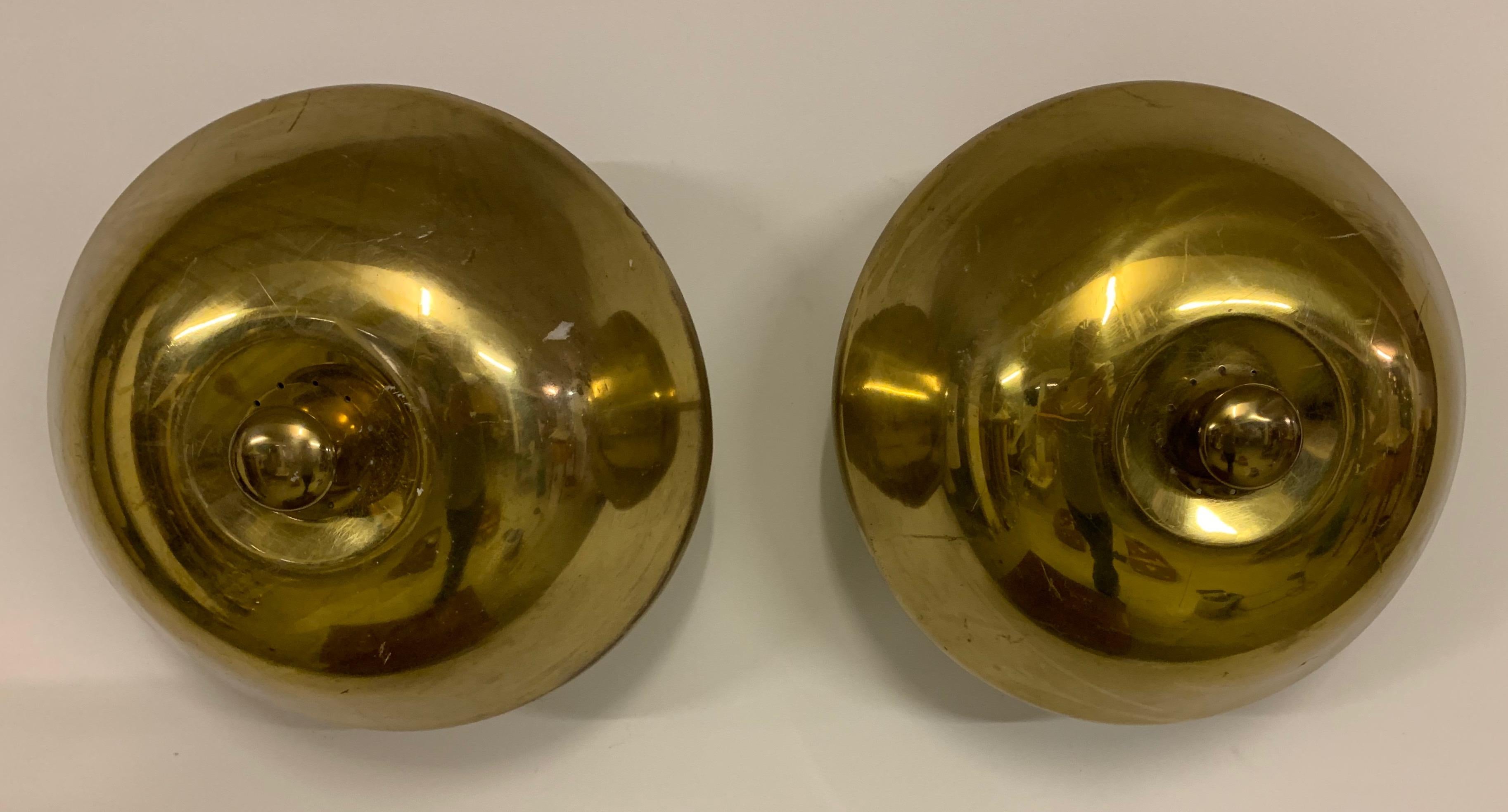 Brass Two Danish Wall Lamps Attributed to Arne Jacobsen For Sale
