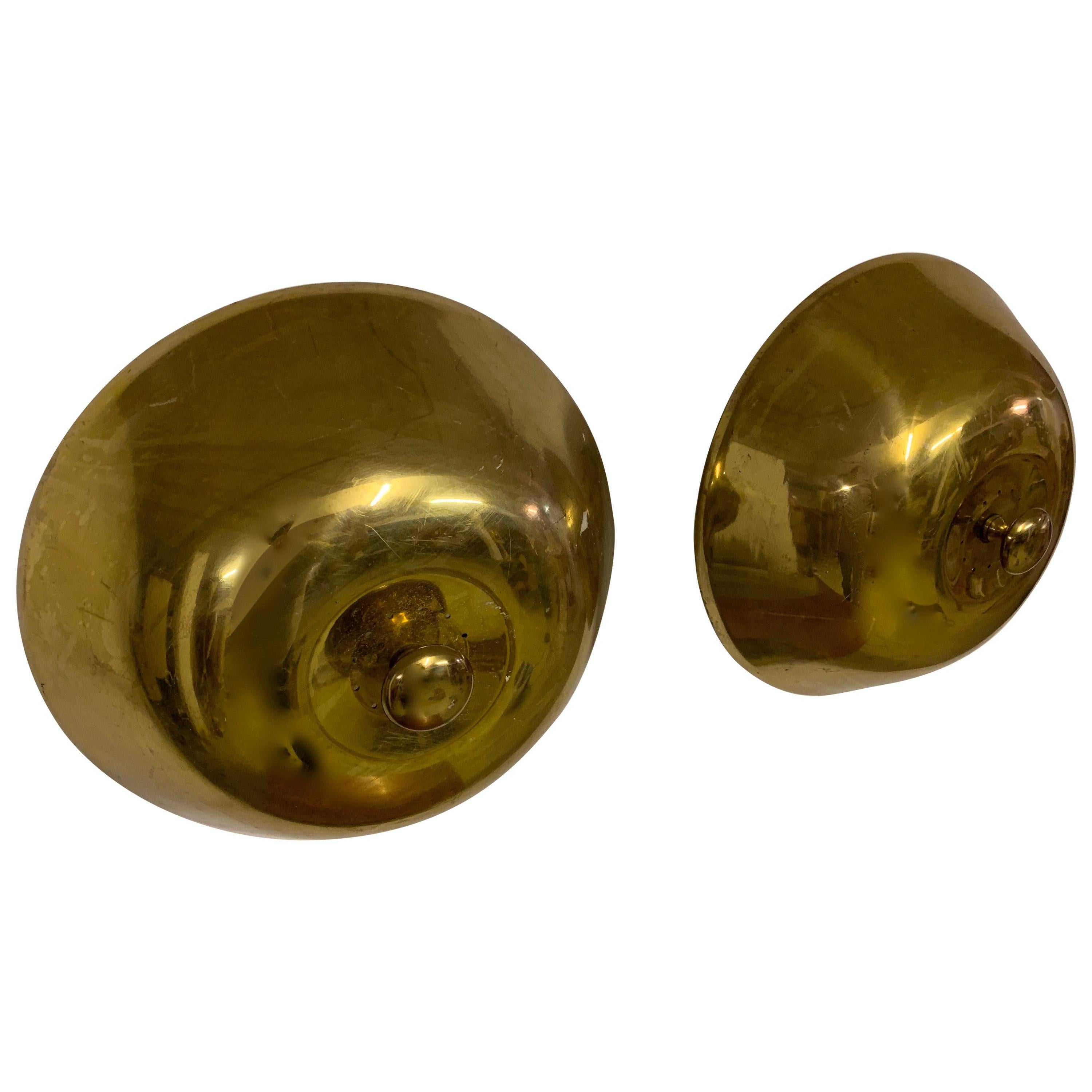 Huge Illuminated Brass Wall Sculpture Lamp Attributed to Mario