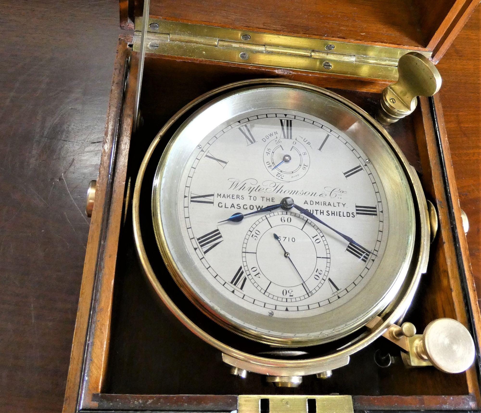 Marine-Chronometricometer mit zwei Tagen von Whyte, Thompson & Co, Glasgow und South Sheilds (Englisch) im Angebot