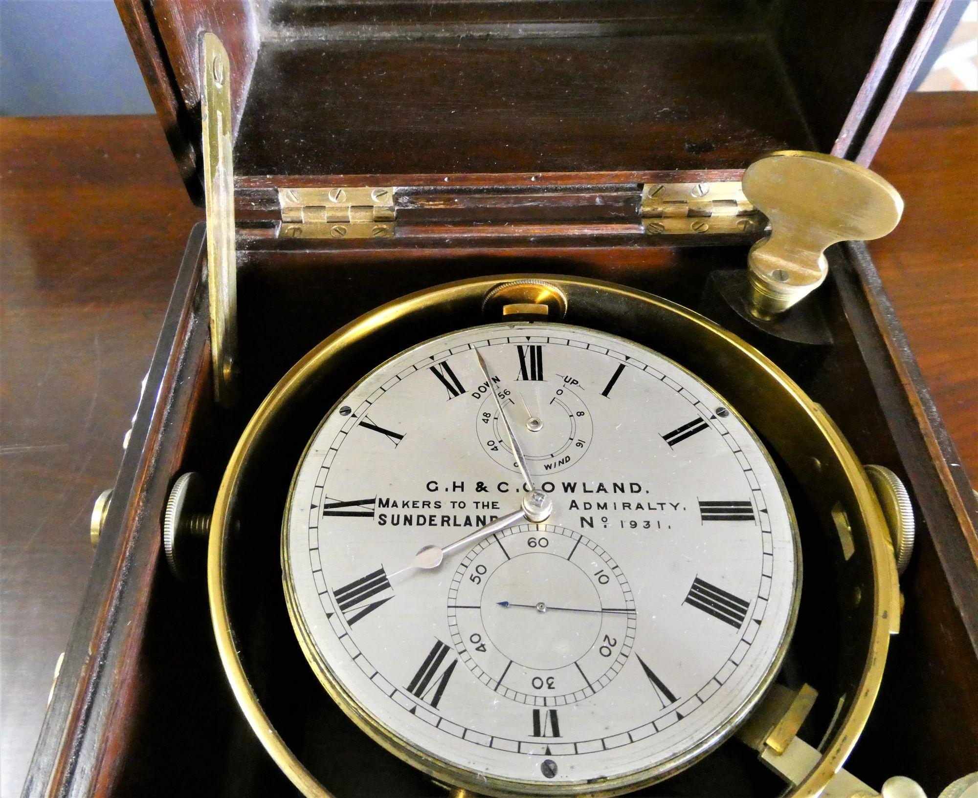 Two Day Marine Chronometer, G.H & C Gowland, Sunderland No.1931 In Good Condition For Sale In Norwich, GB