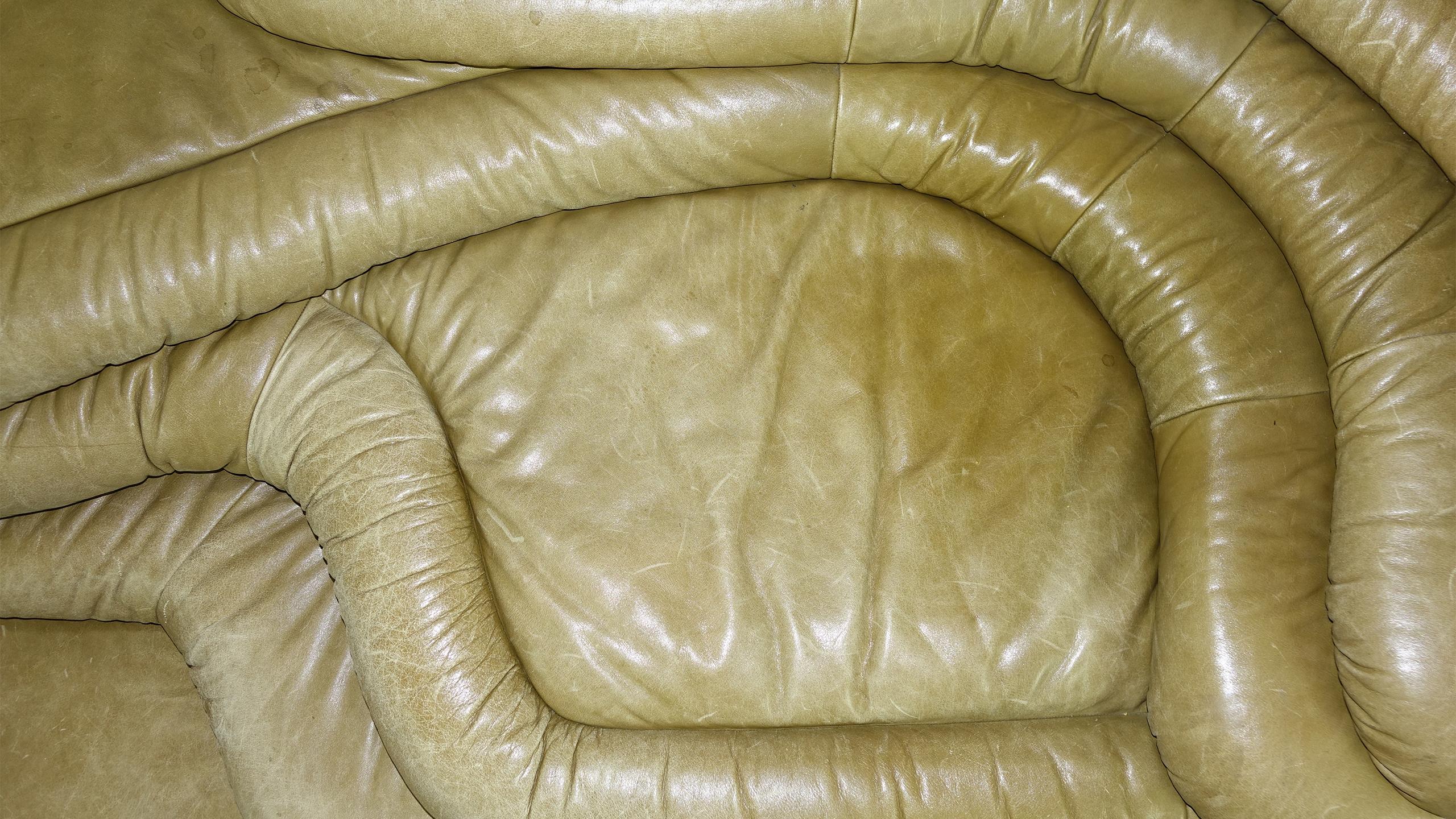 Two De Sede, Terrazza Sofa, Green Leather by Ubald Klug & Ueli Berger in 1972 9