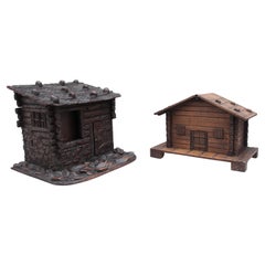 Two Decorative 19th Century Black Forest Cottages