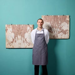 Two Decorative Bookmatched Marble Wall Decor Plaques