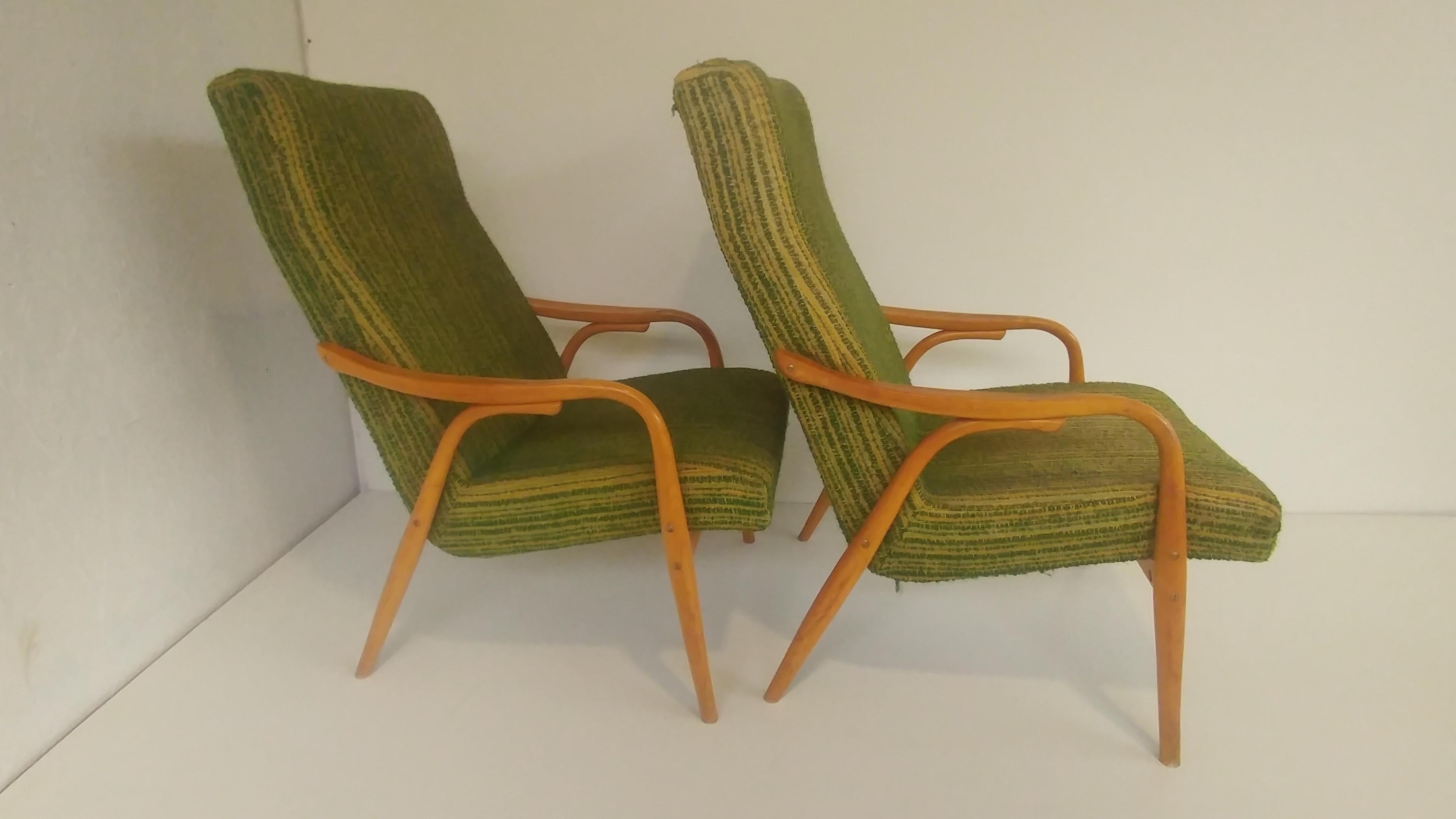 We present to you Two Design armchair from 1960 Czech Republic, furniture in its original condition as produced in the 1960s.


They will be a perfect complement to the interior, create a cozy atmosphere and complement any space.

Furniture