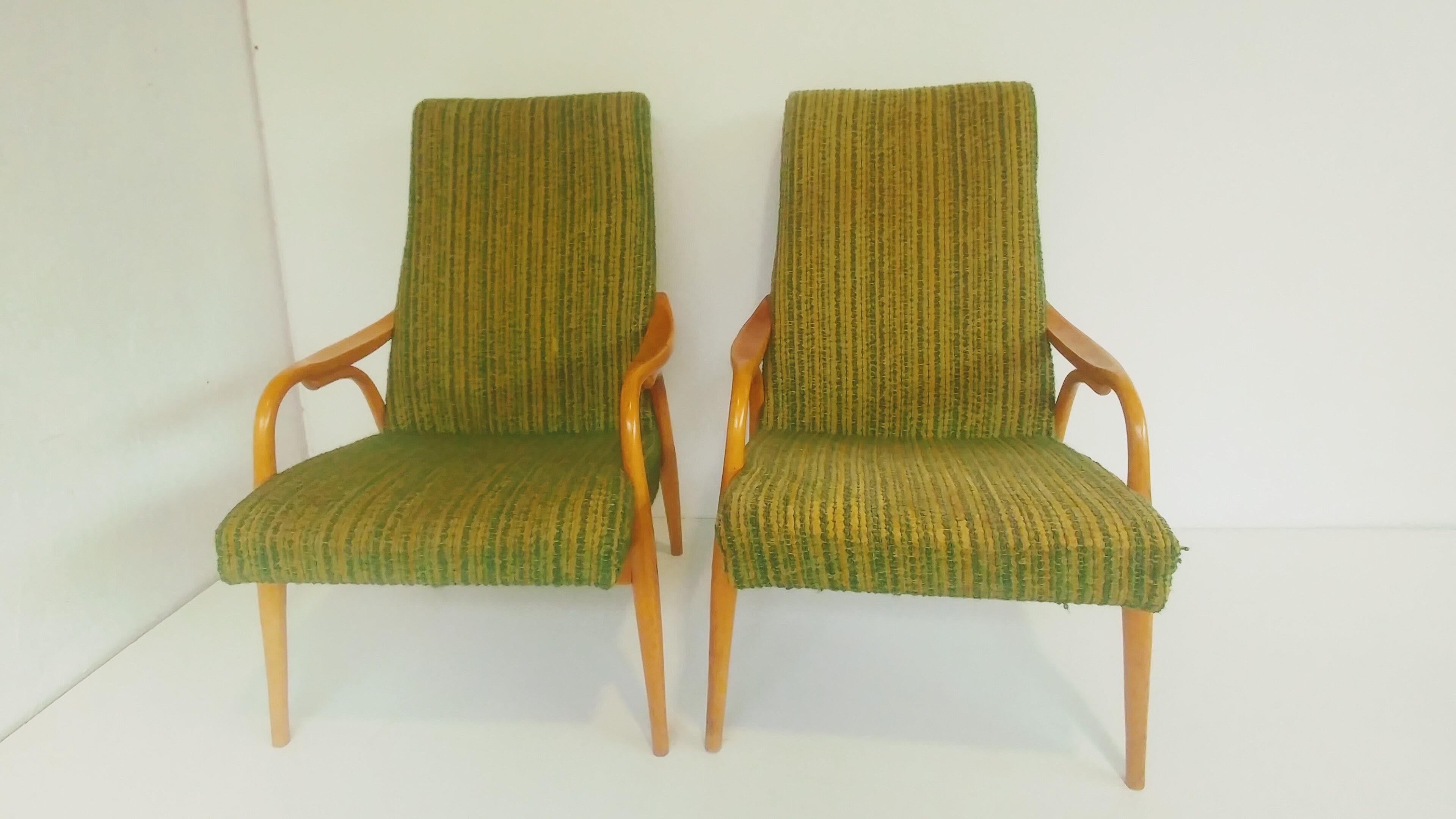 Mid-20th Century Two Design Armchair . For Sale
