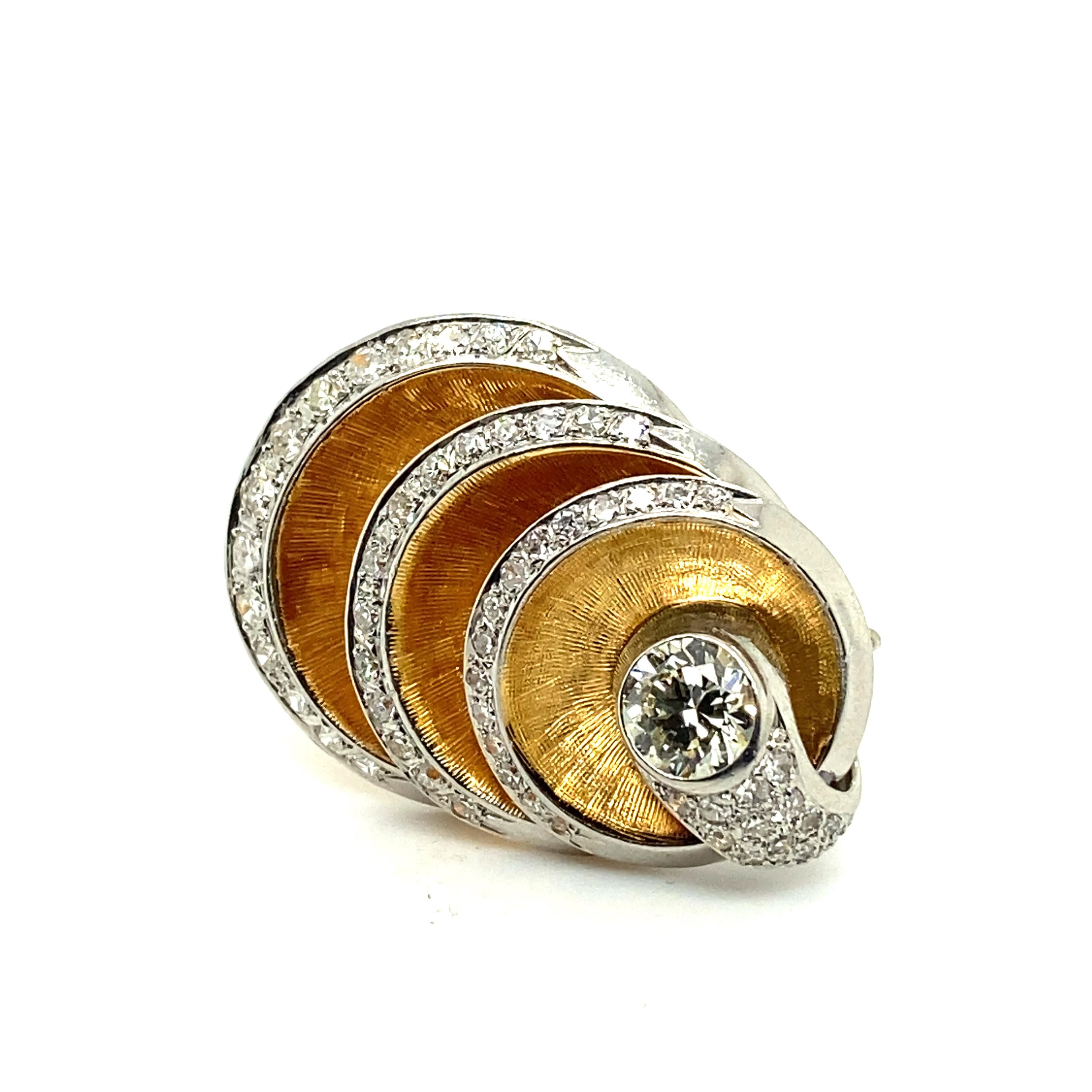 Two Diamond Clip Brooches in 18 Karat Rose and White Gold by Gübelin