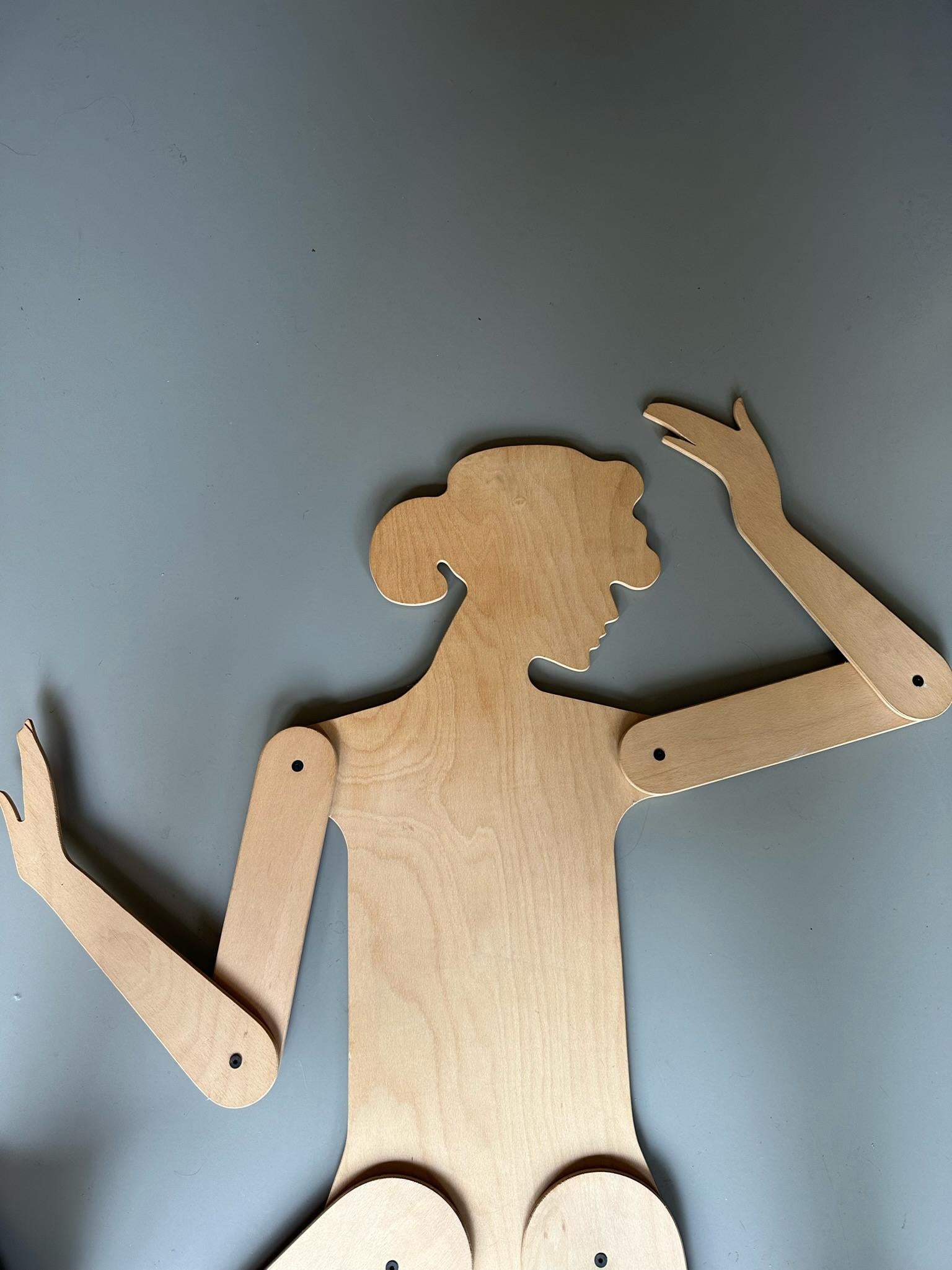 European two dimensional wooden mannequin seventies For Sale