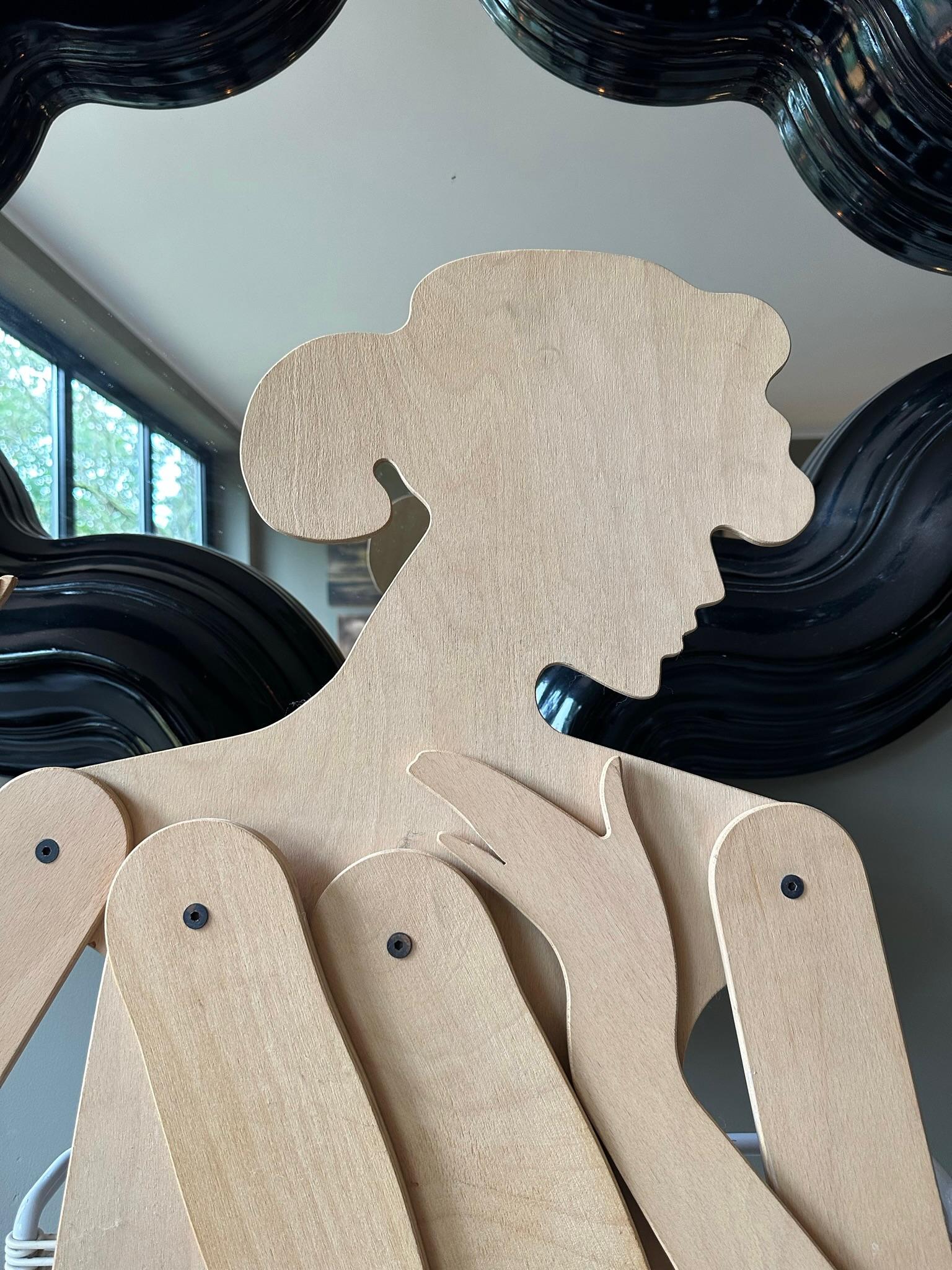 Plywood two dimensional wooden mannequin seventies For Sale