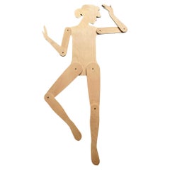Retro two dimensional wooden mannequin seventies