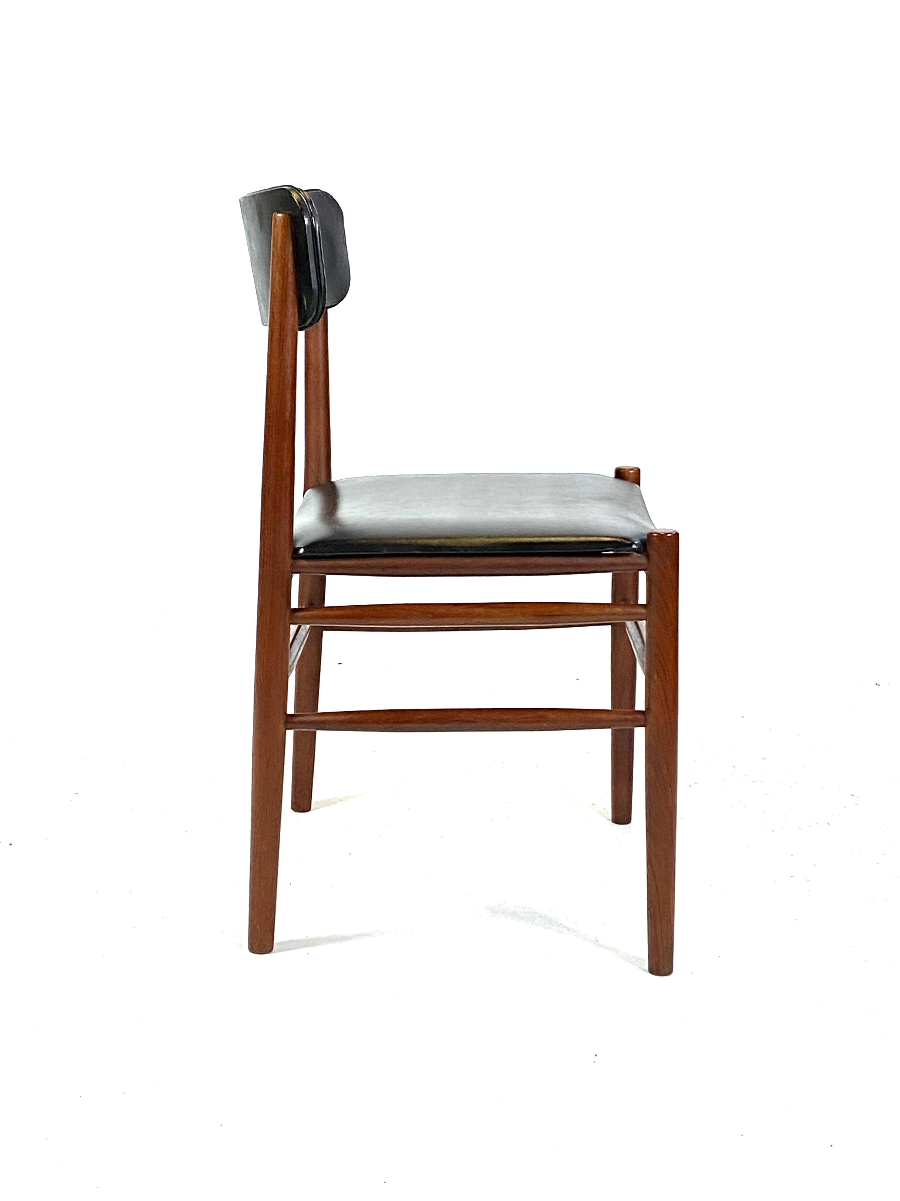 Scandinavian Modern Two Dining Room Chairs in Teak of Danish Design, 1960s