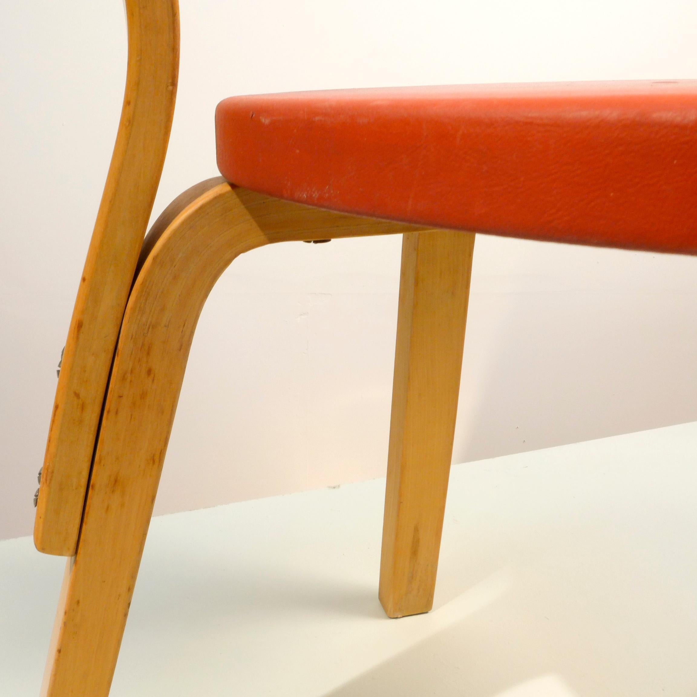 20th Century Two Distressed Alvar Aalto 68 Chairs For Sale