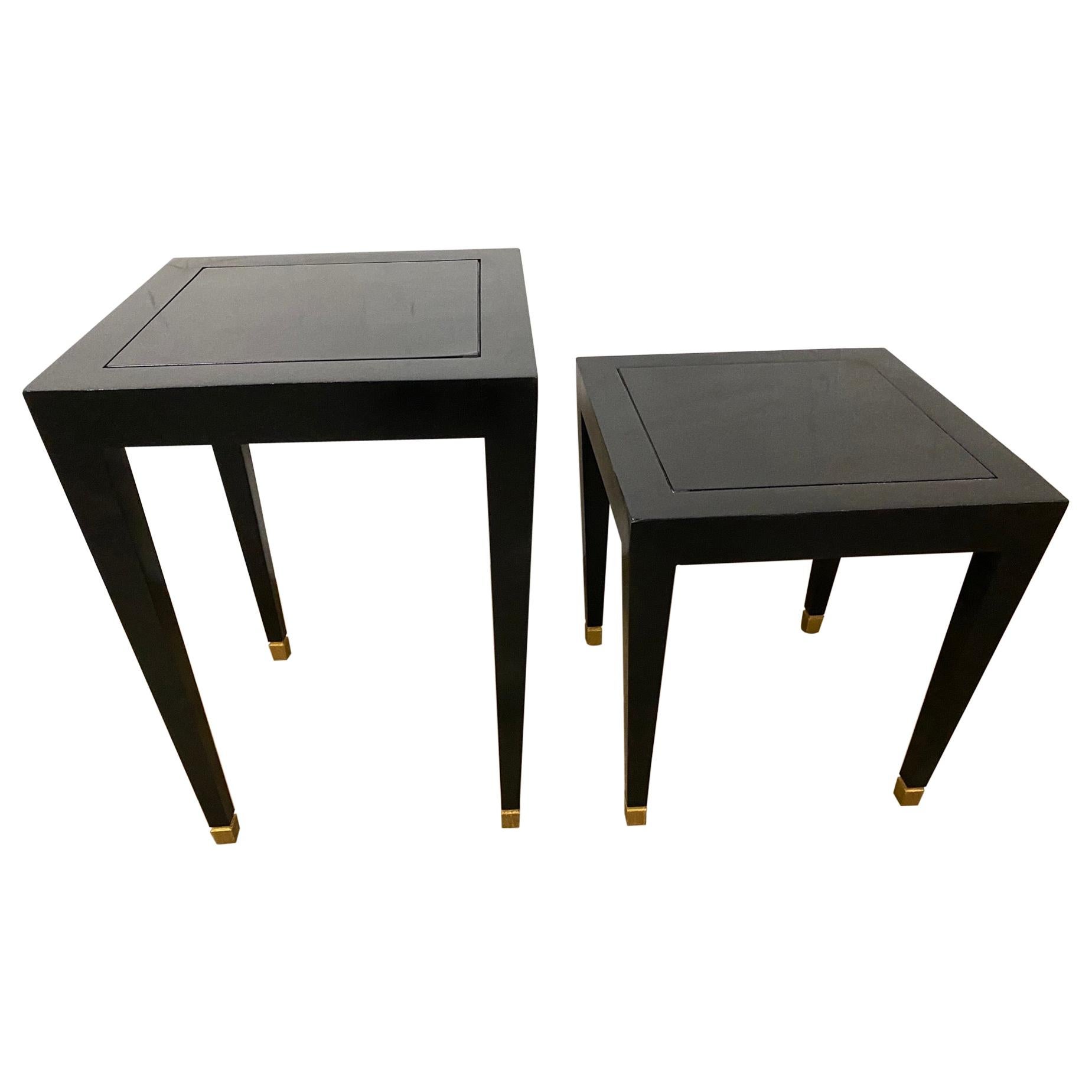 Two Donghia Madrid Square Side Tables