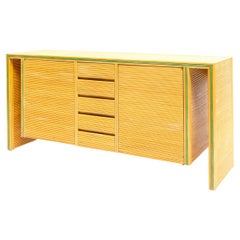 Vintage Two-Door Bamboo French Rivièra Cabinet or Credenza, 1970s