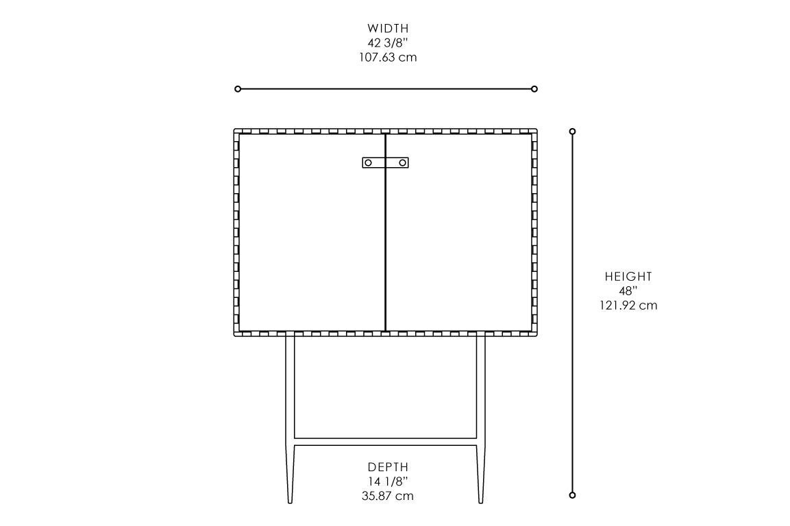 Two-Door Bar with Interlocking System Wood Hinged Panels For Sale 1