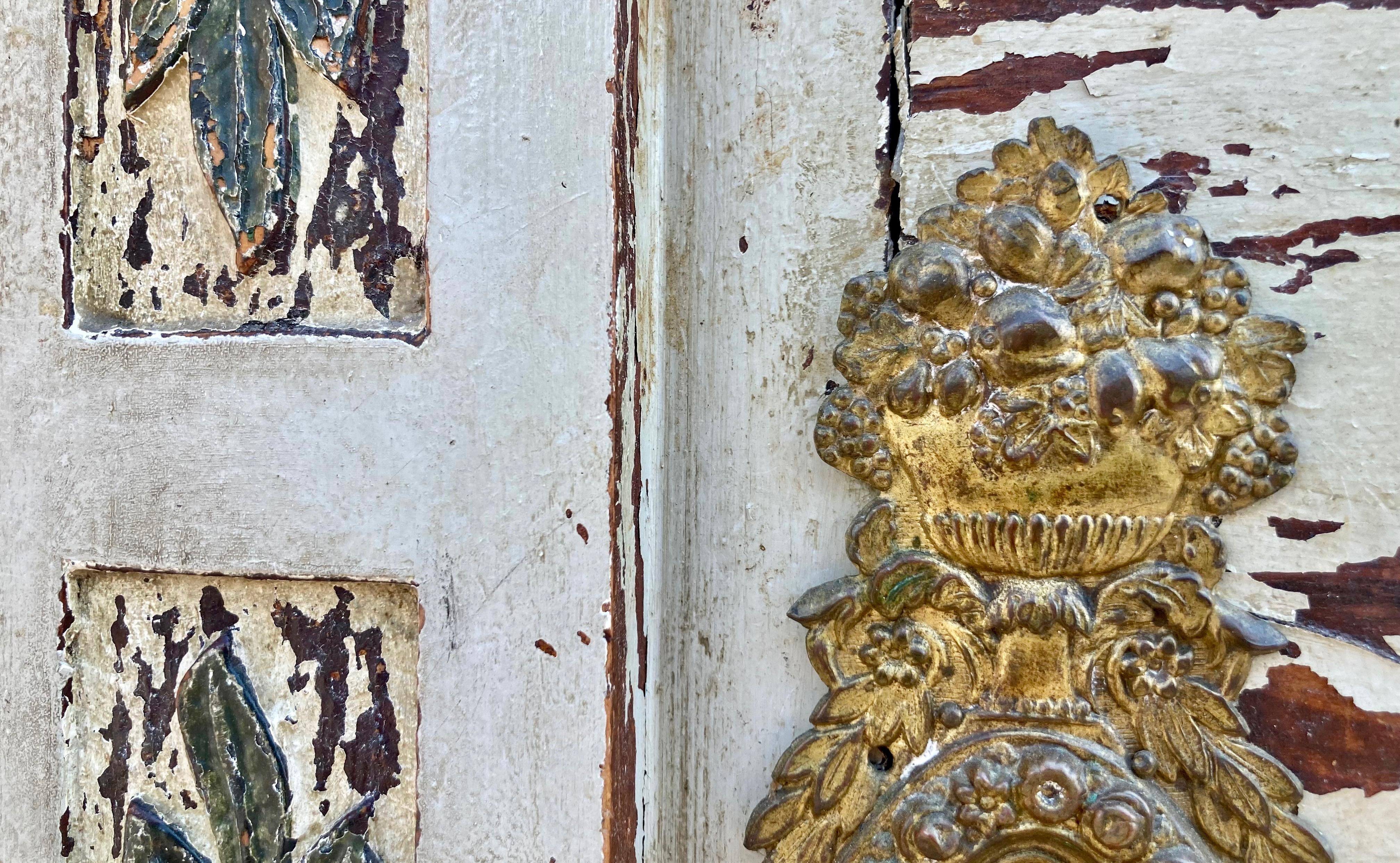 Armoire baroque à deux portes en peinture d'origine en vente 12