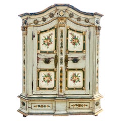 Two Door Baroque Armoire in Original Paint