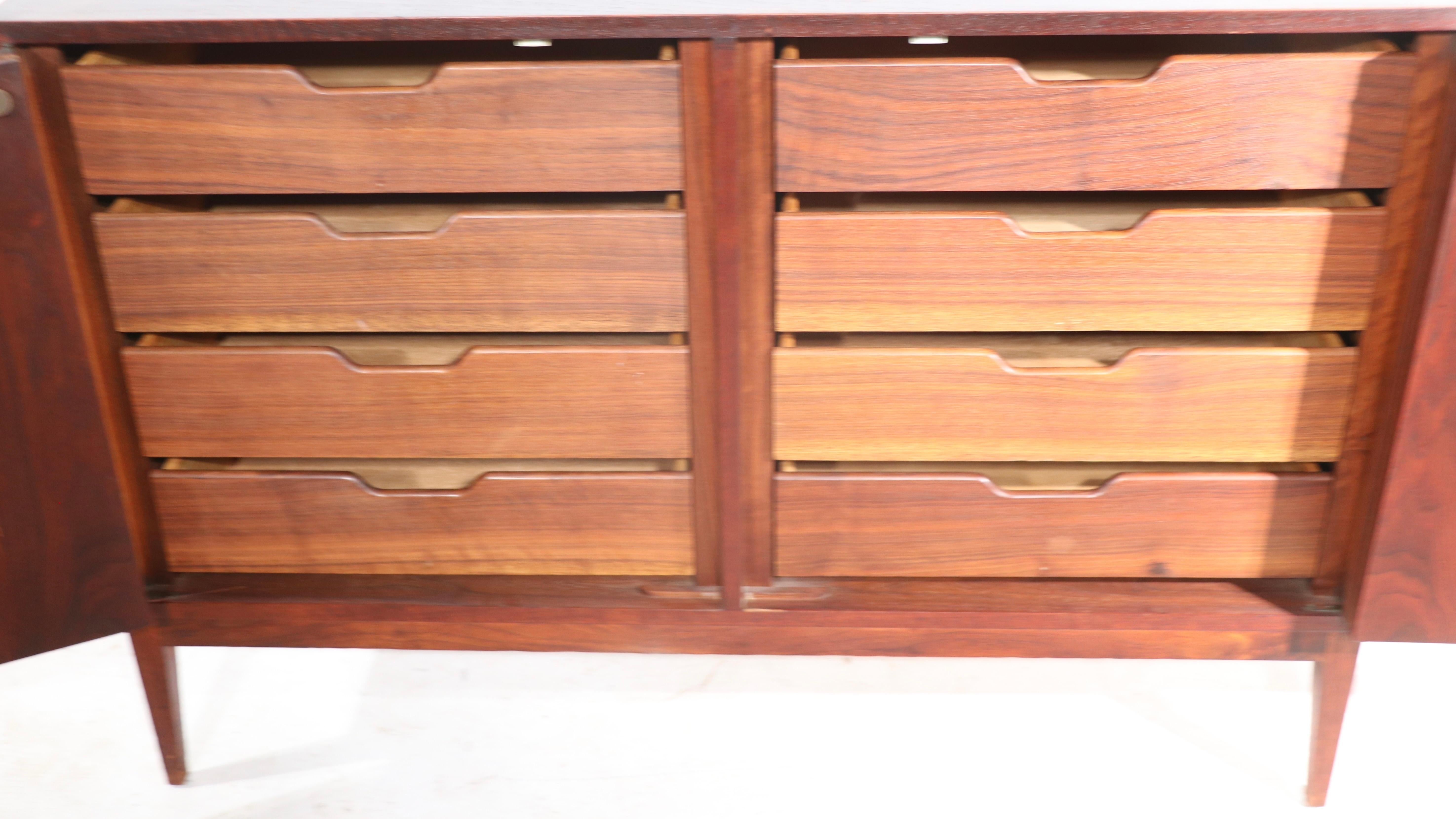 Brass Two Door Bi Fold Storage Cabinet Dresser att. to Paul McCobb For Sale