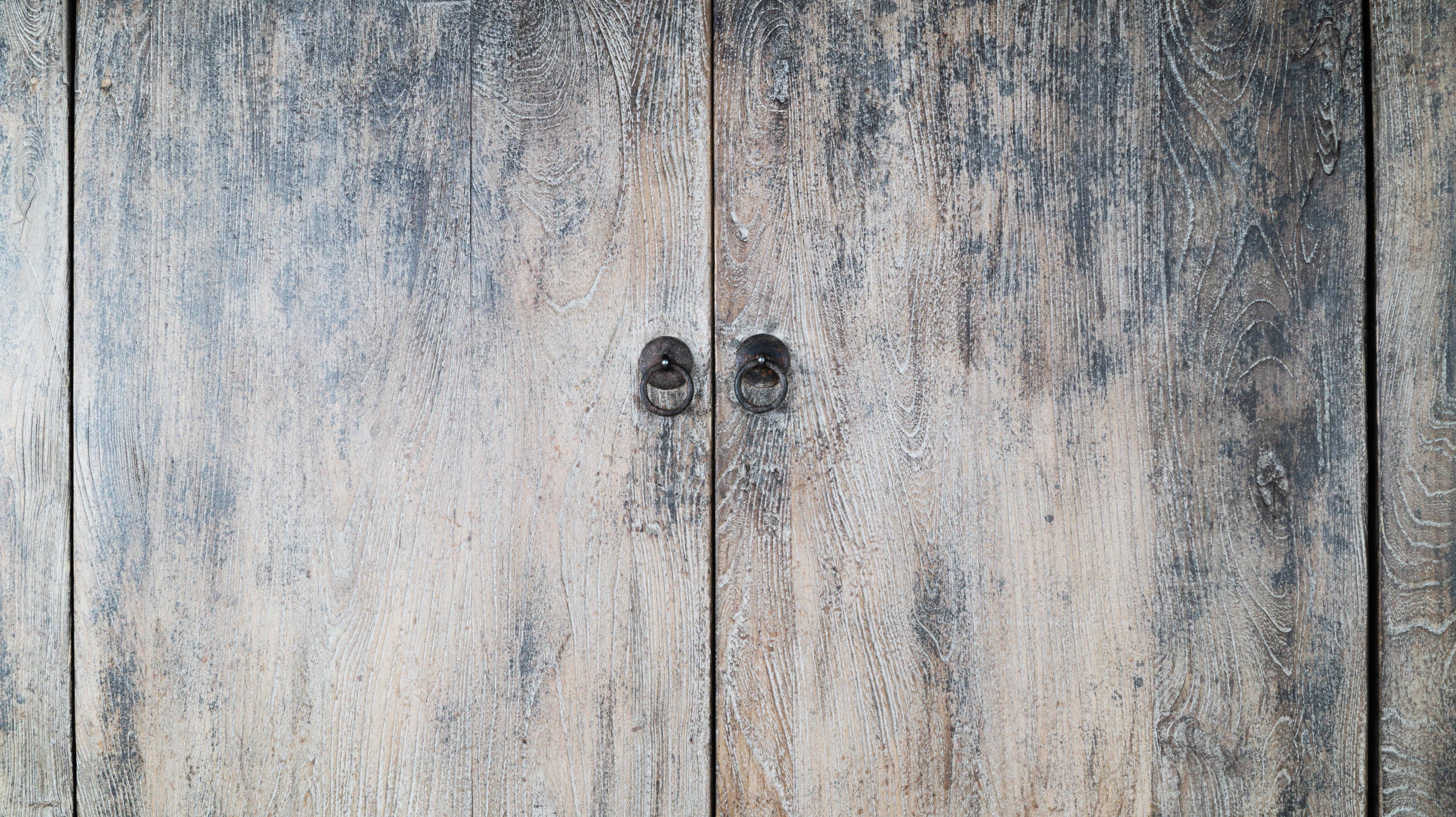 Swedish Two Door Cabinet Made from Reclaimed Elm