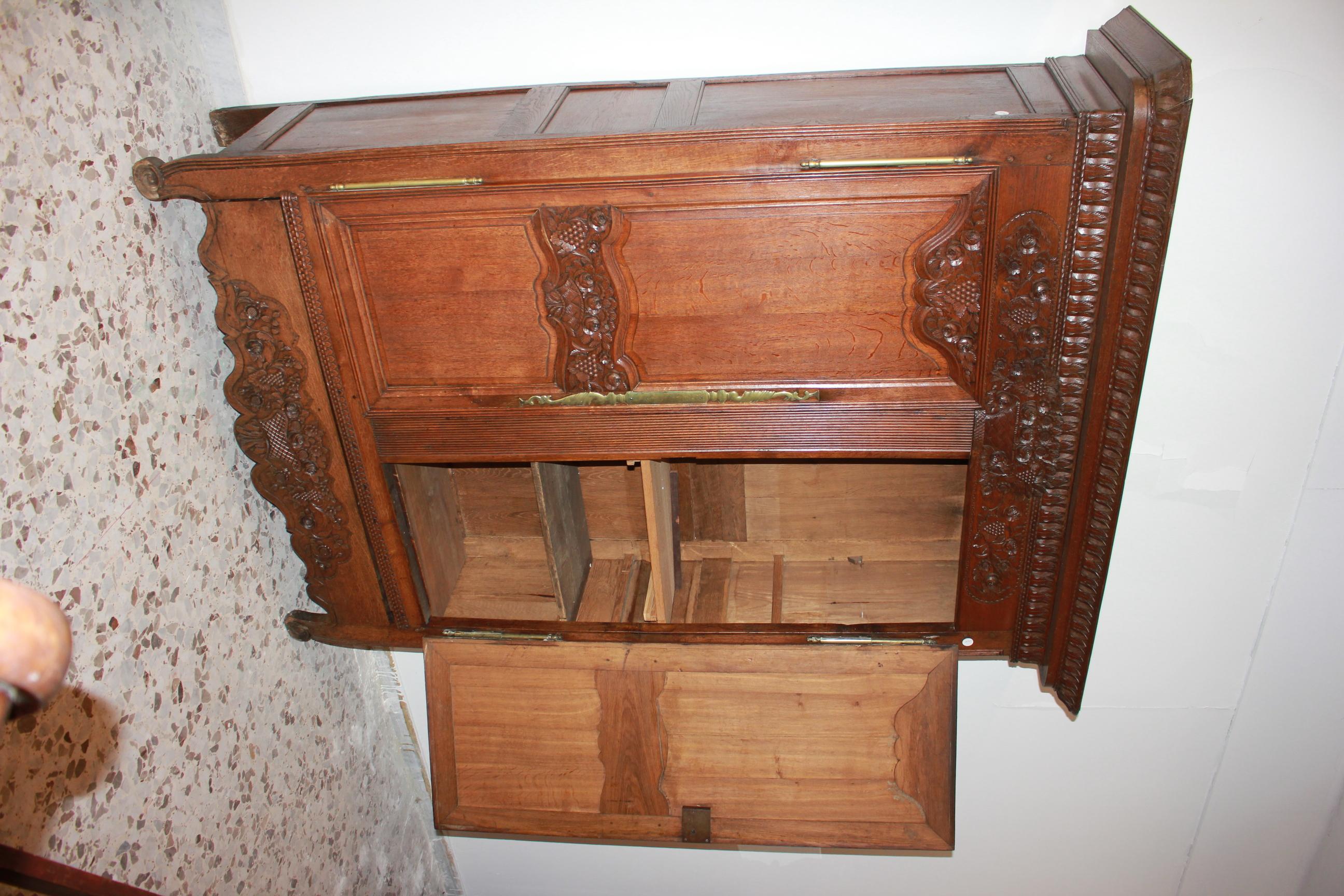 Two-Door Carved Normandy Wardrobe, France 18th Century For Sale 2