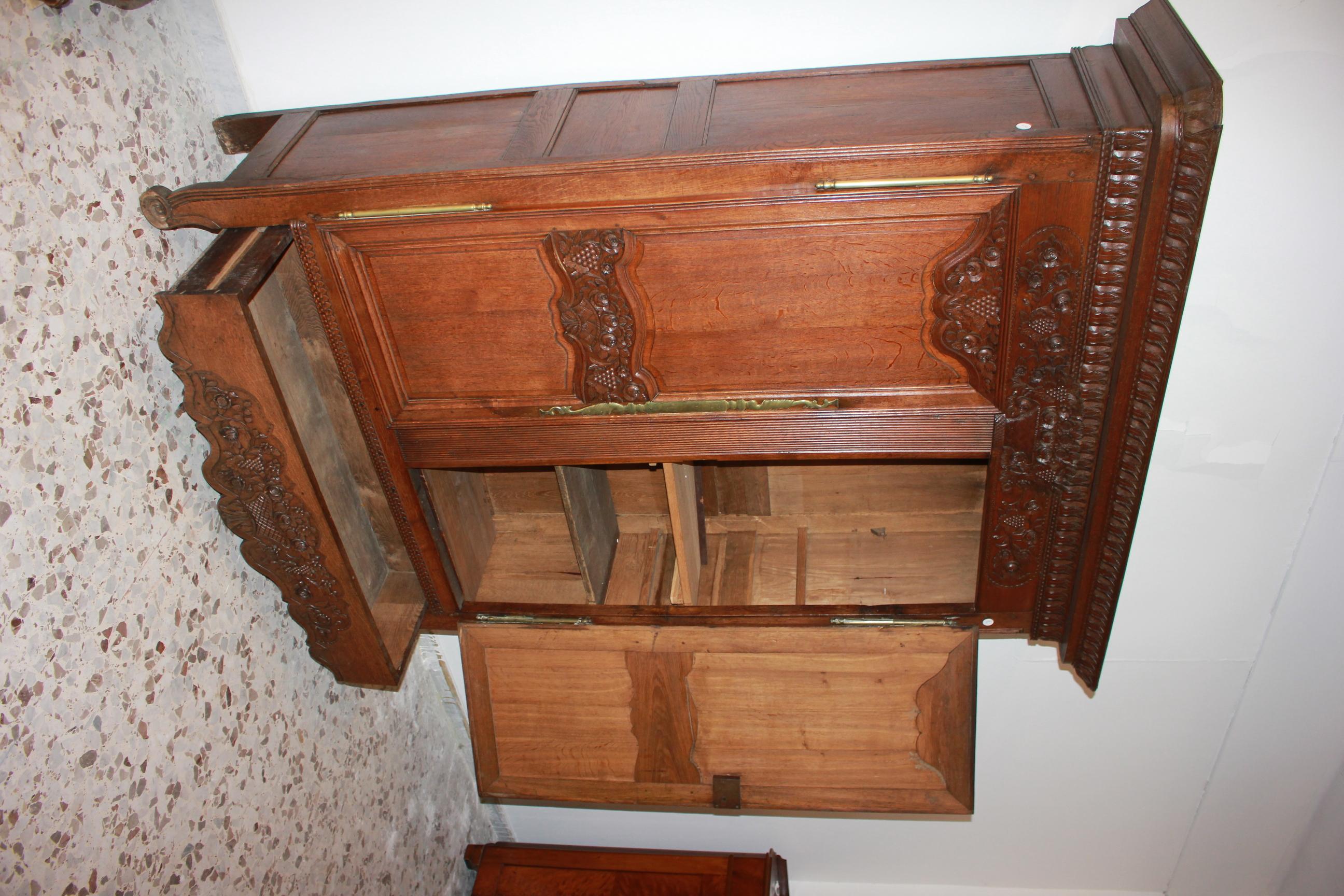 Two-Door Carved Normandy Wardrobe, France 18th Century For Sale 3