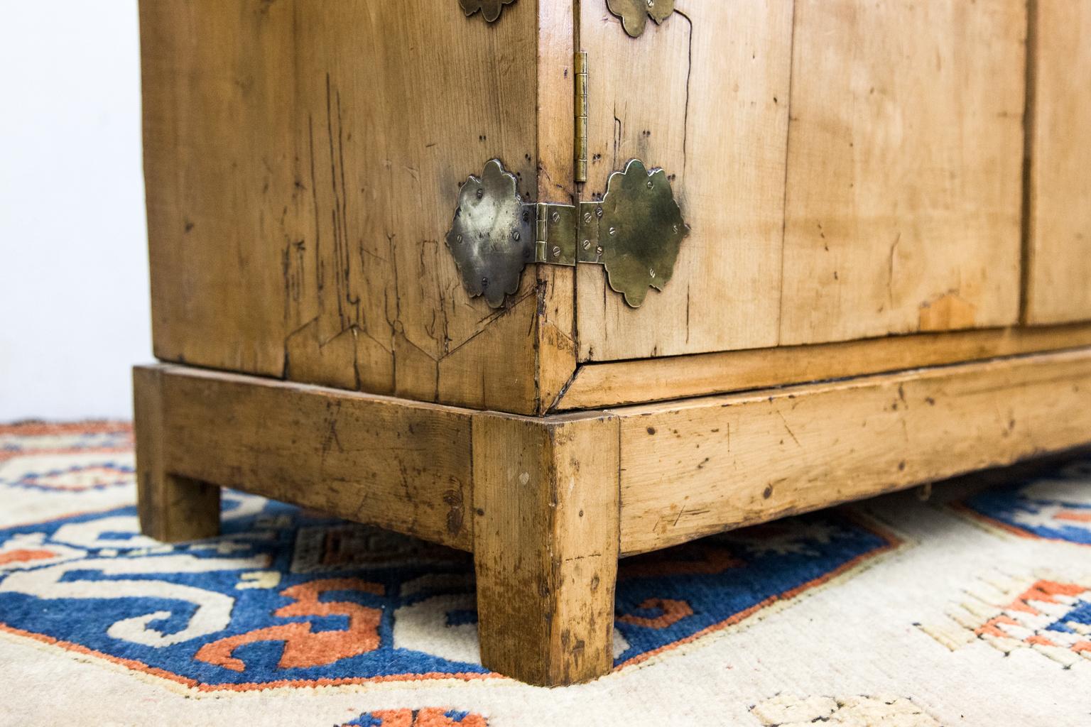 Brass Two-Door Chinese Style Cabinet