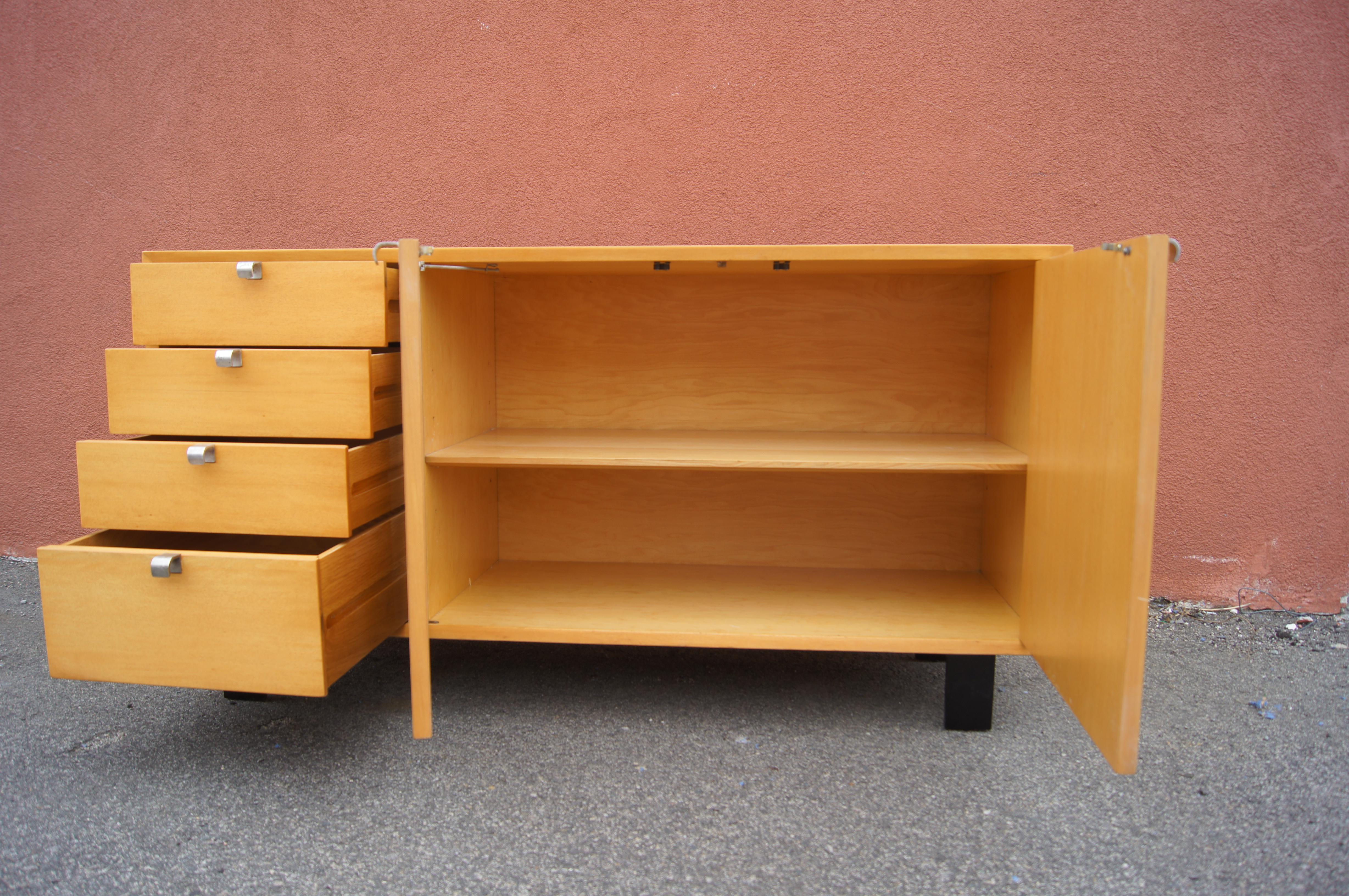 Mid-Century Modern Two-Door Comb-Grain Oak Cabinet by George Nelson for Herman Miller