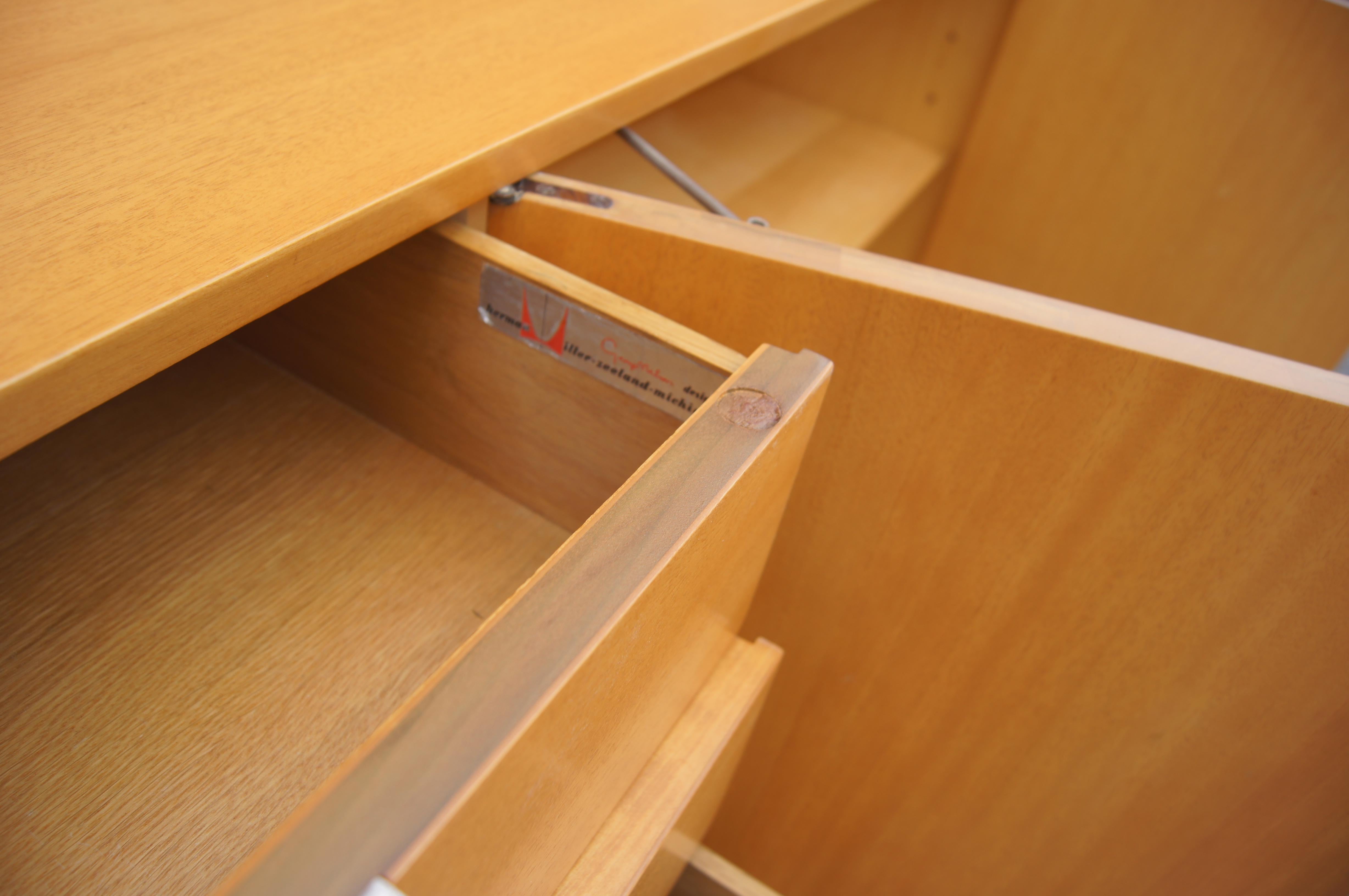 American Two-Door Comb-Grain Oak Cabinet by George Nelson for Herman Miller