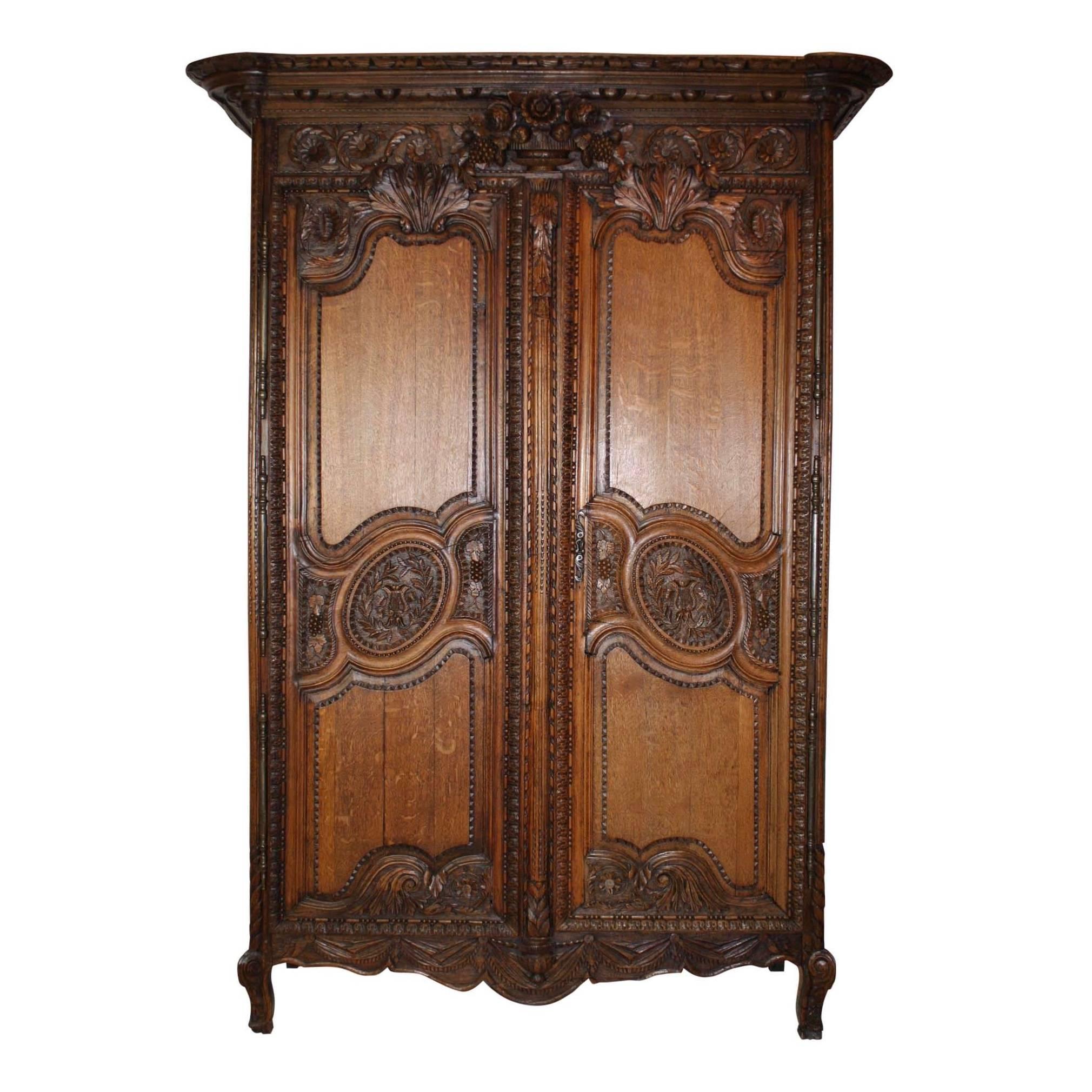 Two Door French Wedding Armoire/Wardrobe, circa 1880 For Sale