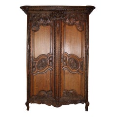 Used Two Door French Wedding Armoire/Wardrobe, circa 1880