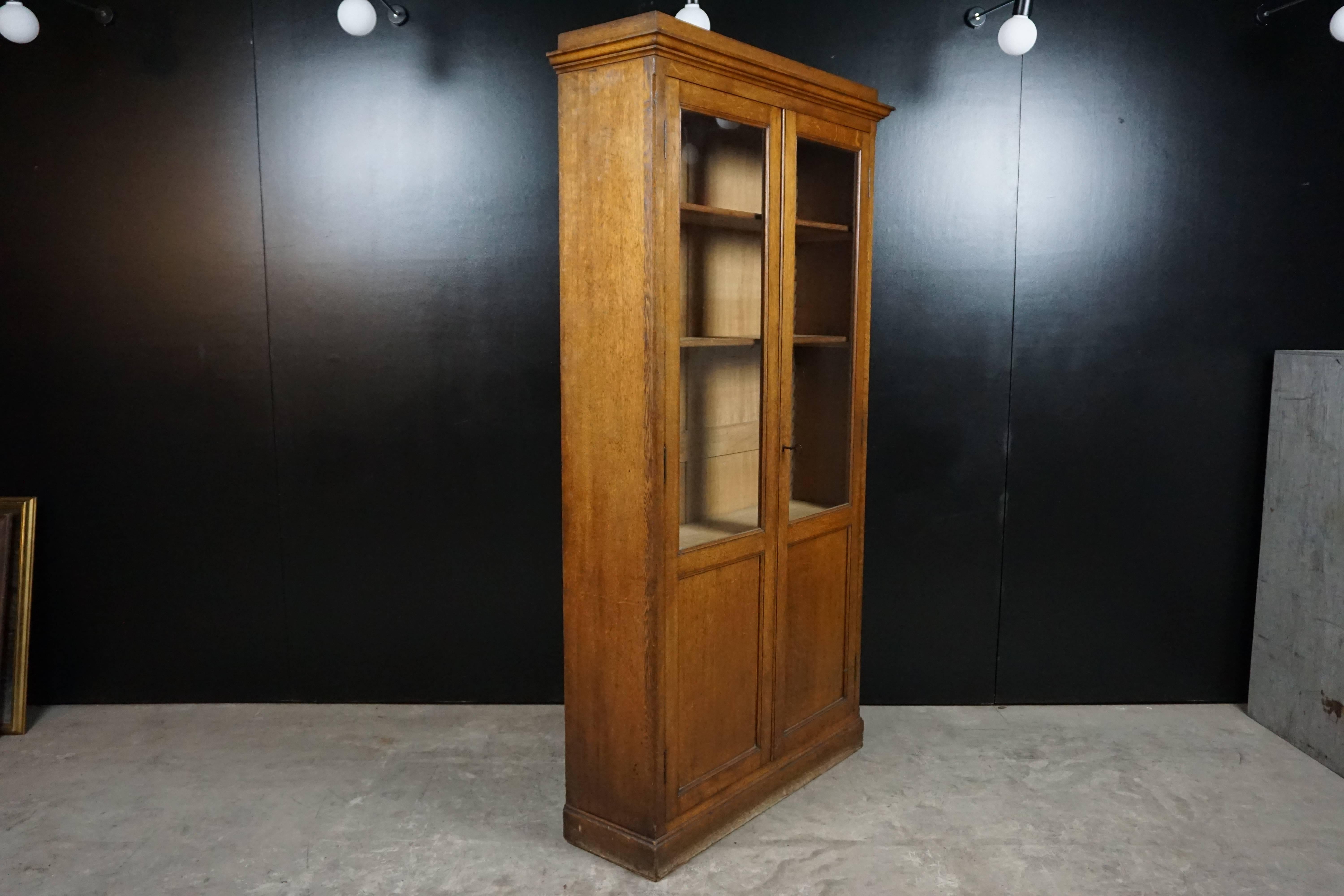 European Two-Door Glass Book Case from France, circa 1930