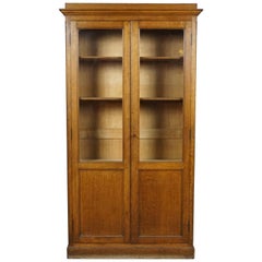 Vintage Two-Door Glass Book Case from France, circa 1930