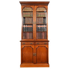 Two-Door Narrow Walnut Bookcase