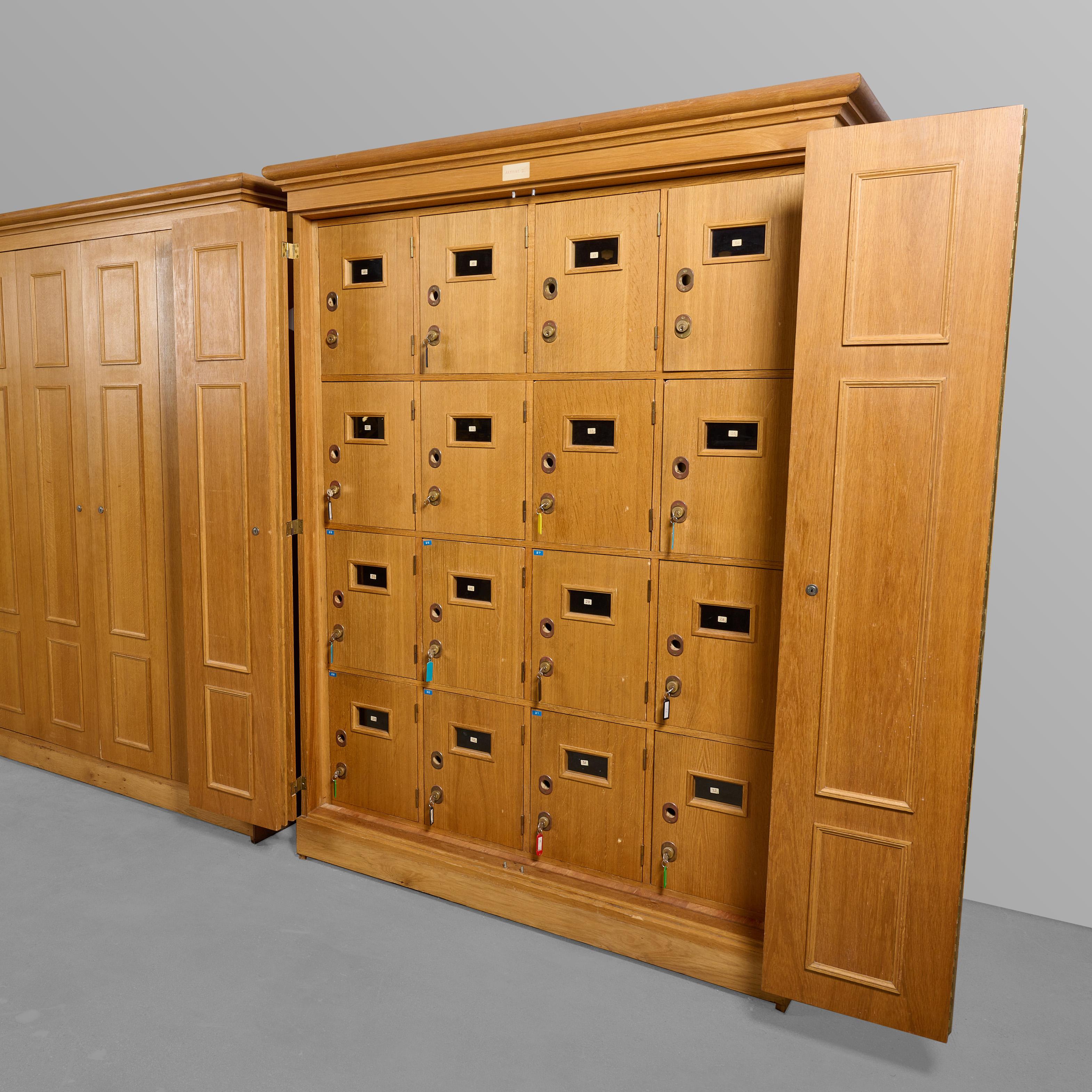 French Two Door Oak Cabinet from the Bank of France For Sale