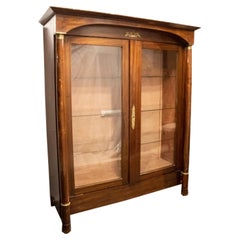 Two-Door Oak Display Cabinet with Bronze Details, France, 19th Century.