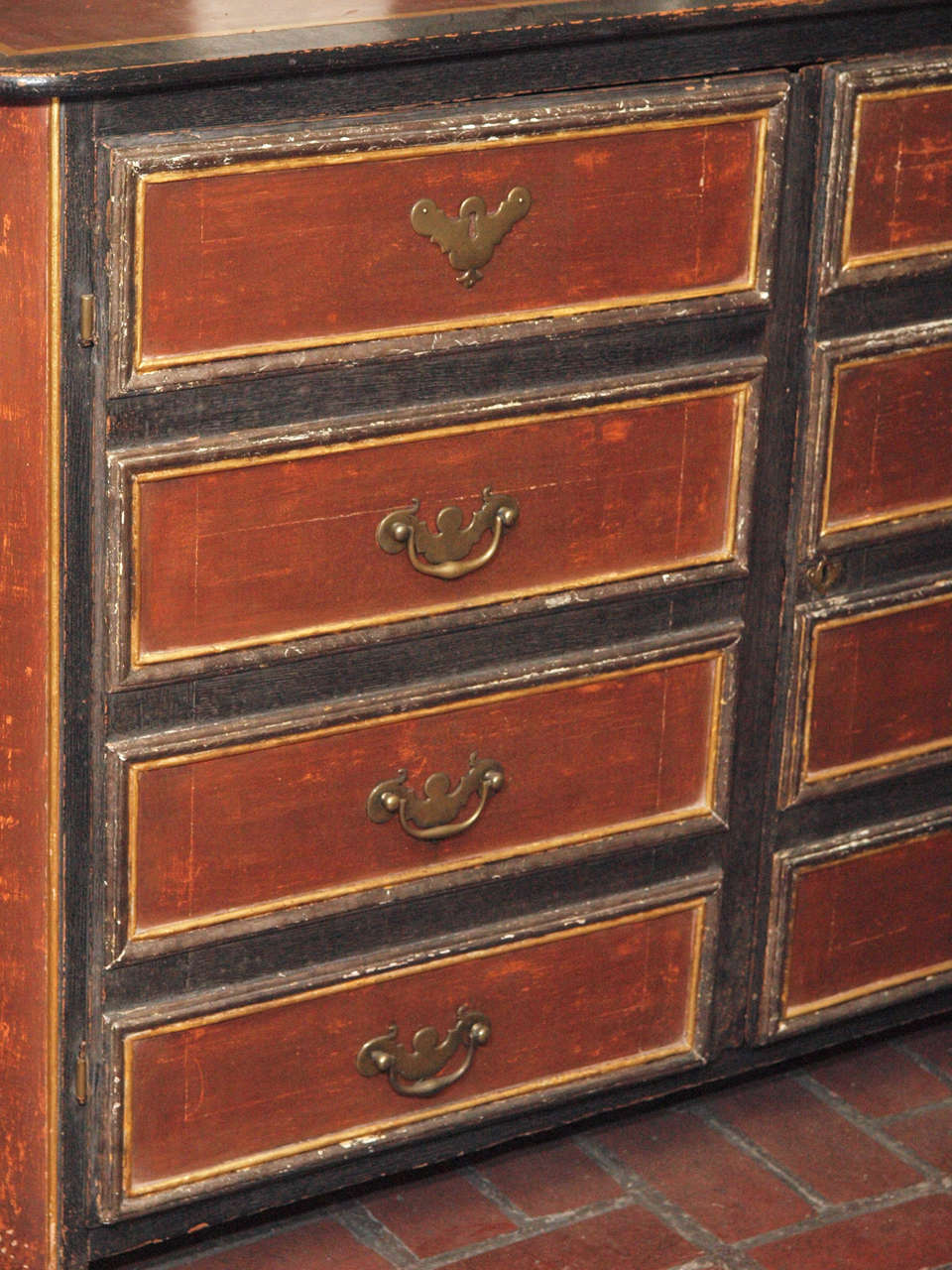 Louis XVI Two Door Painted and Giltwood Map Chest For Sale