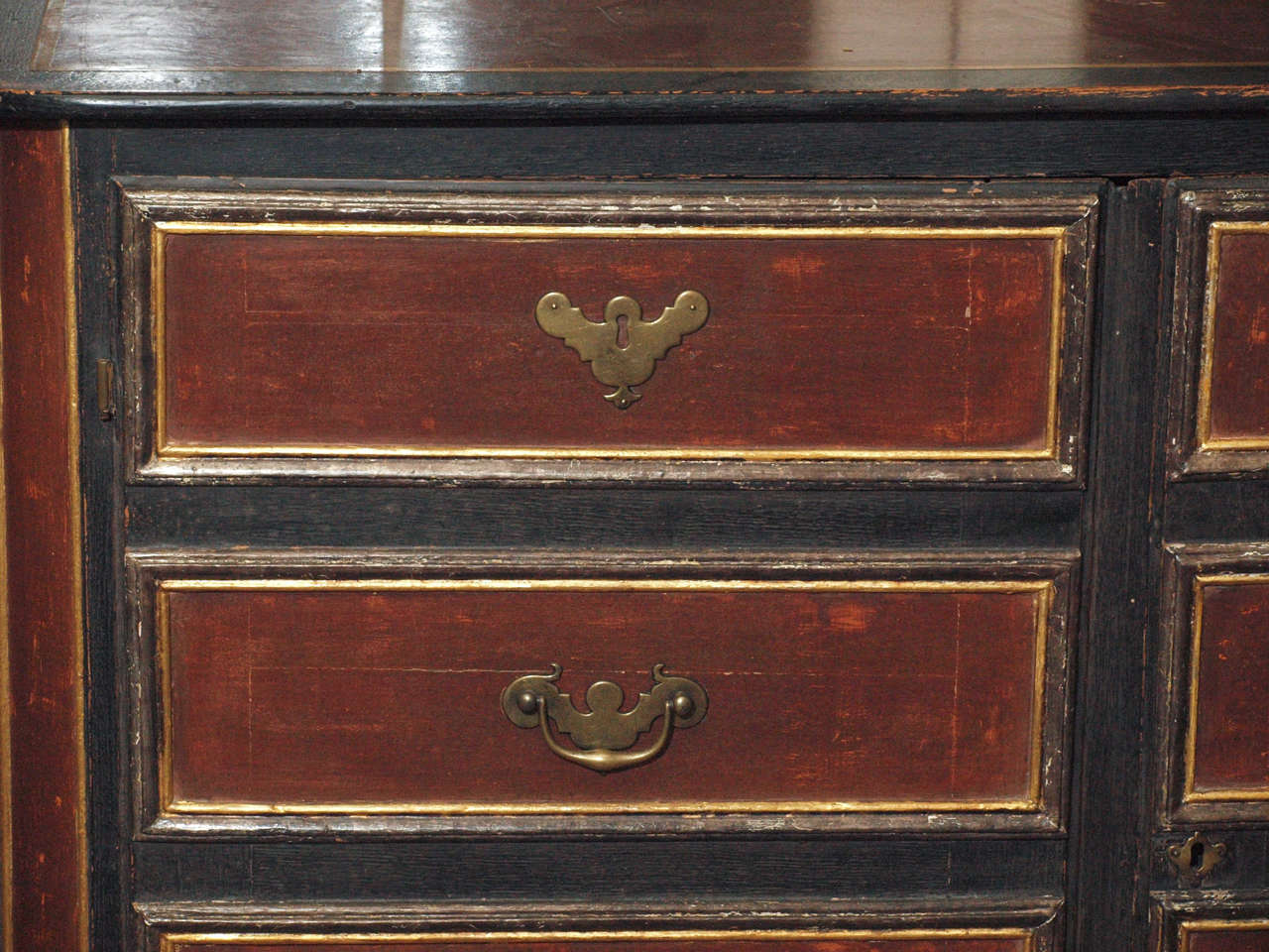 Two Door Painted and Giltwood Map Chest For Sale 1