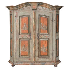 Zweitüriger bemalter Kleiderschrank, datiert 1804 - Möbel der Volkskunst