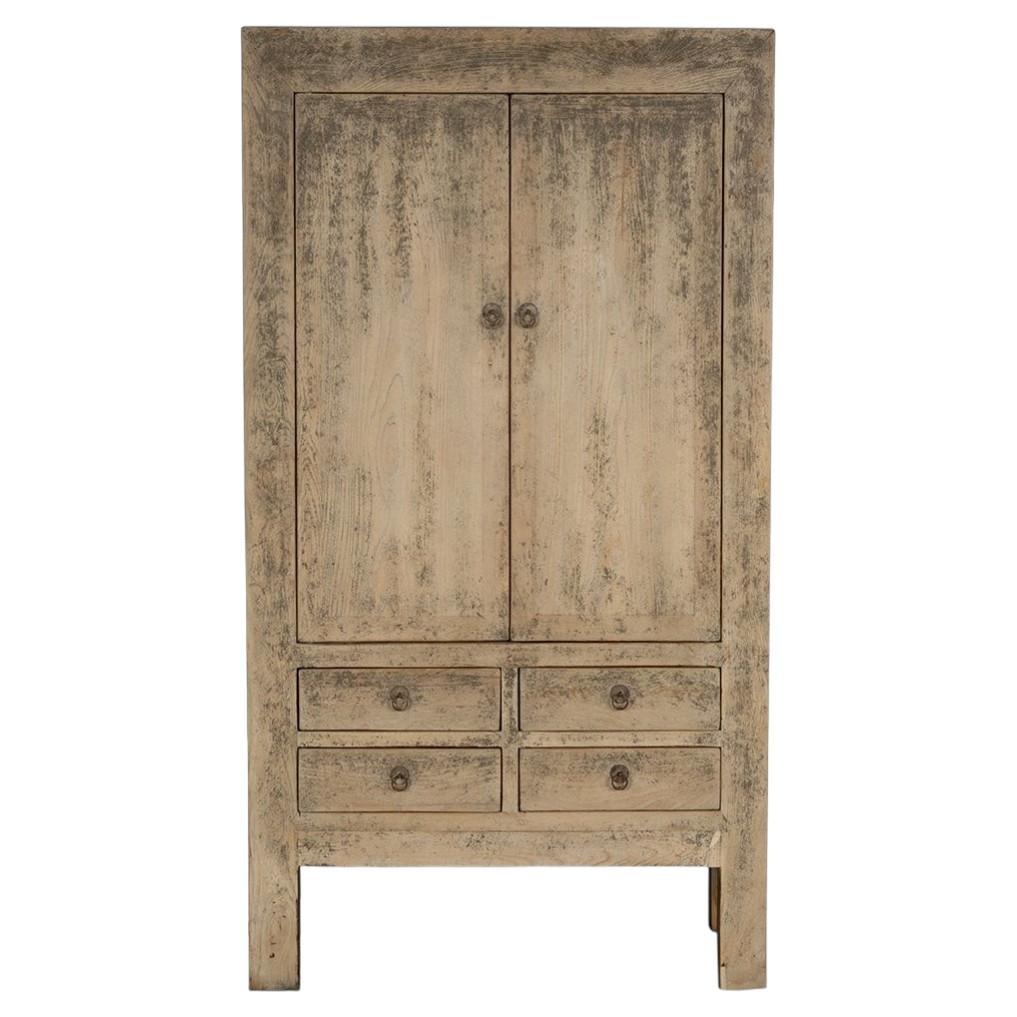 Two Door Reclaimed Elm Armoire For Sale