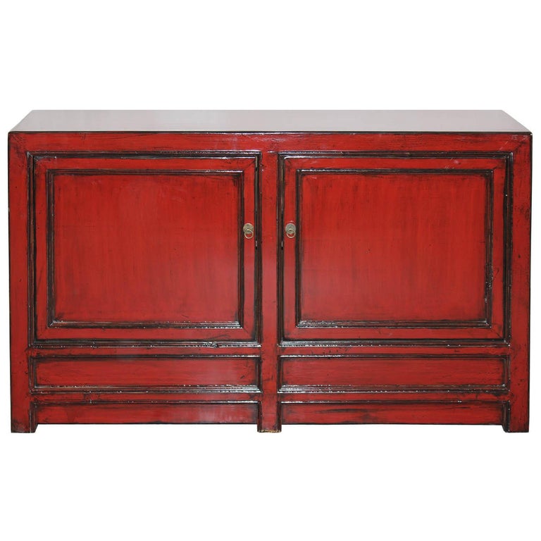 TwoDoor Red Sideboard at 1stDibs
