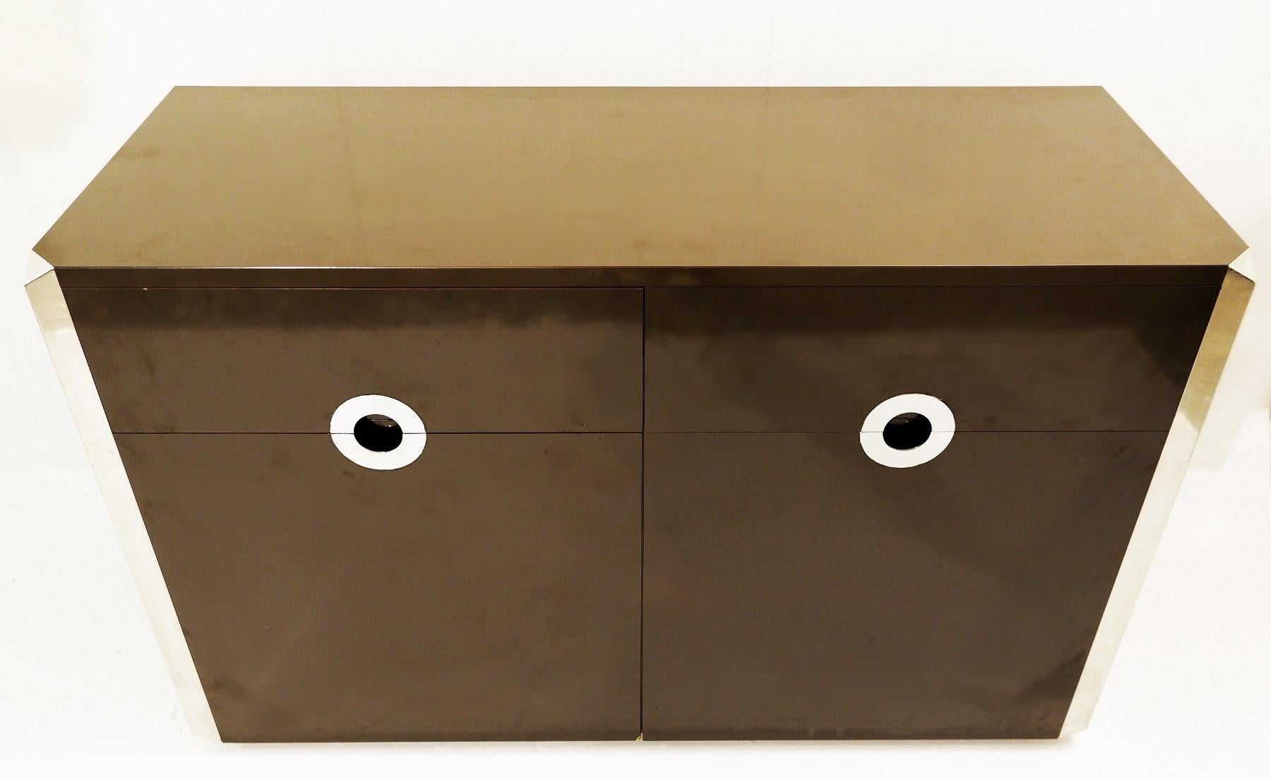 European Two-Door Sideboard by Willy Rizzo for Mario Sabot, 1972