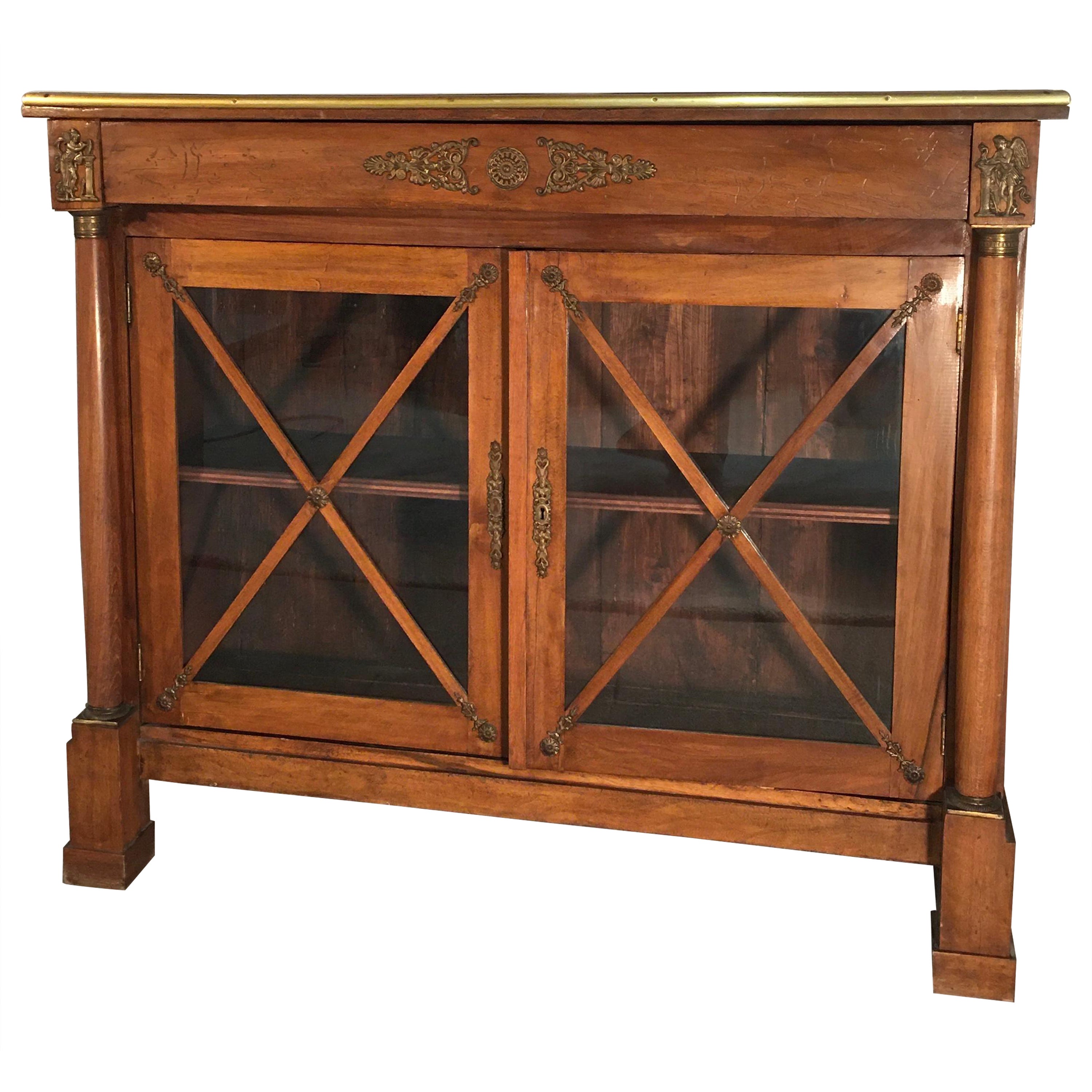 Two-Door Sideboard, Cherry, Neo Classic, Italy, Late 19th Century